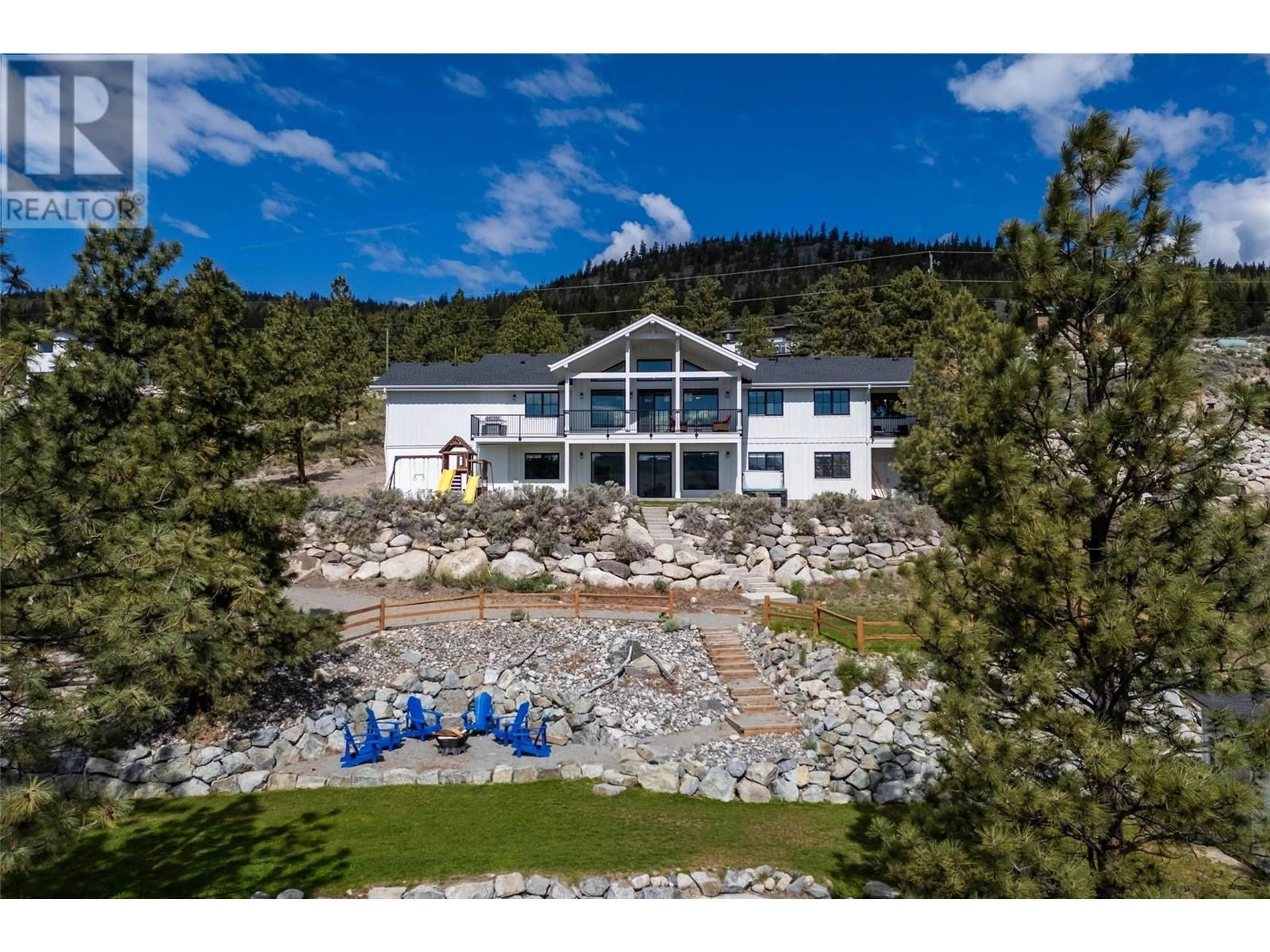 A pic from outside/outdoor area/front of a property/back of a property/a pic from drone, mountain view for 6580 MONCK PARK ROAD, Merritt British Columbia V1K0A1