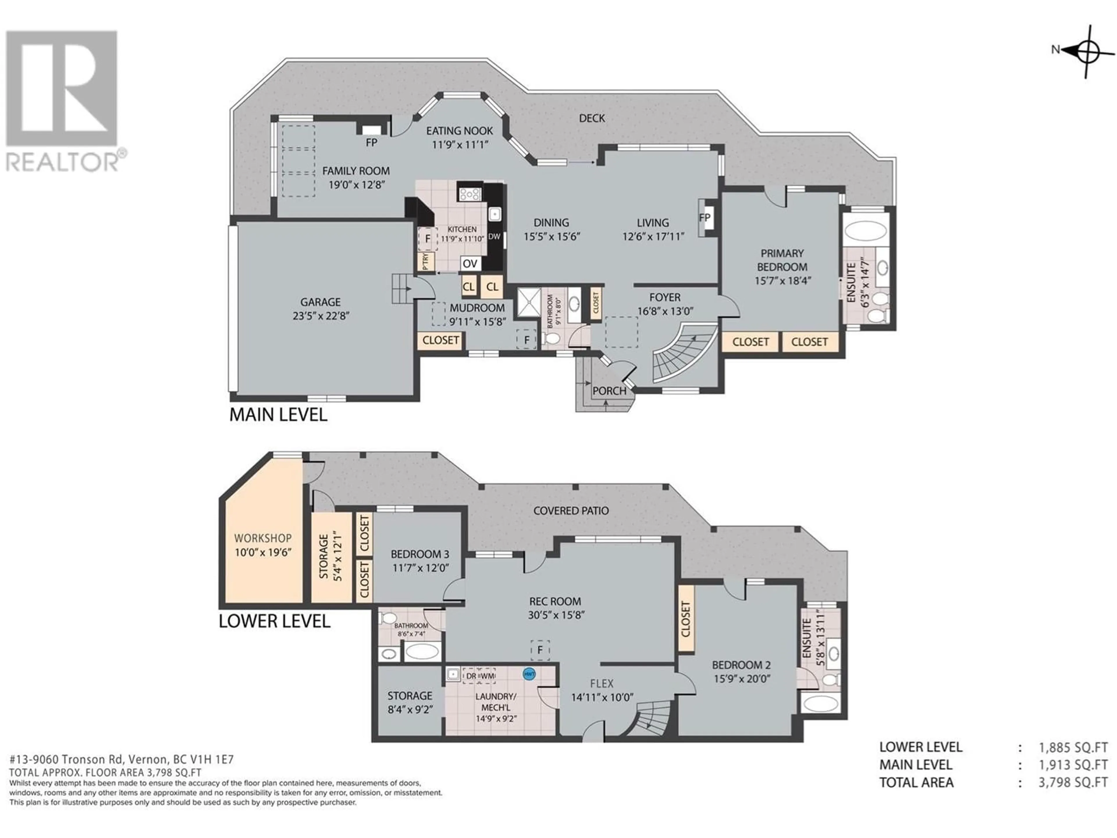 Floor plan for 13 - 9060 TRONSON ROAD, Vernon British Columbia V1H1E7