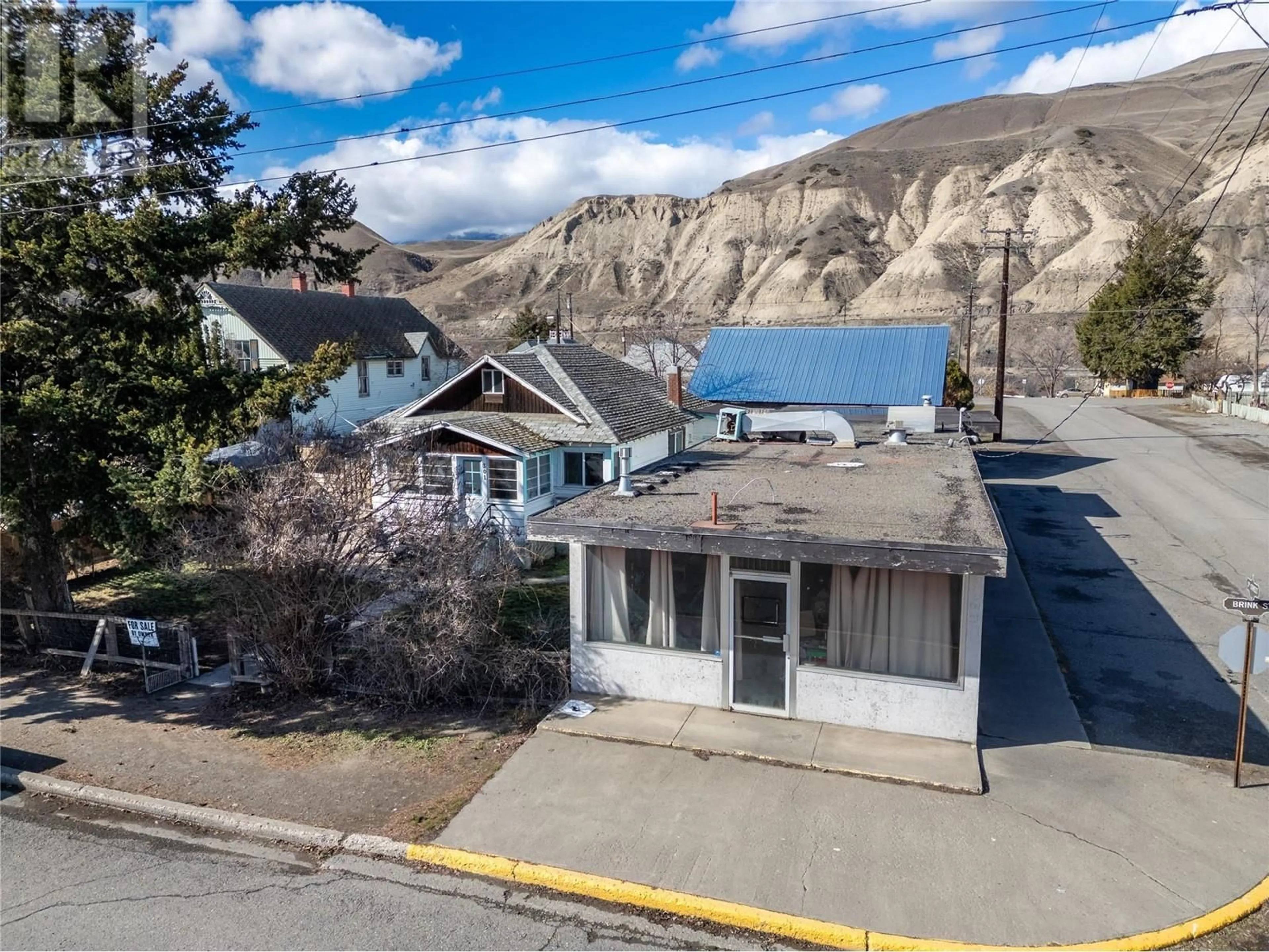 A pic from outside/outdoor area/front of a property/back of a property/a pic from drone, mountain view for 301 BRINK STREET, Ashcroft British Columbia V0K1A0