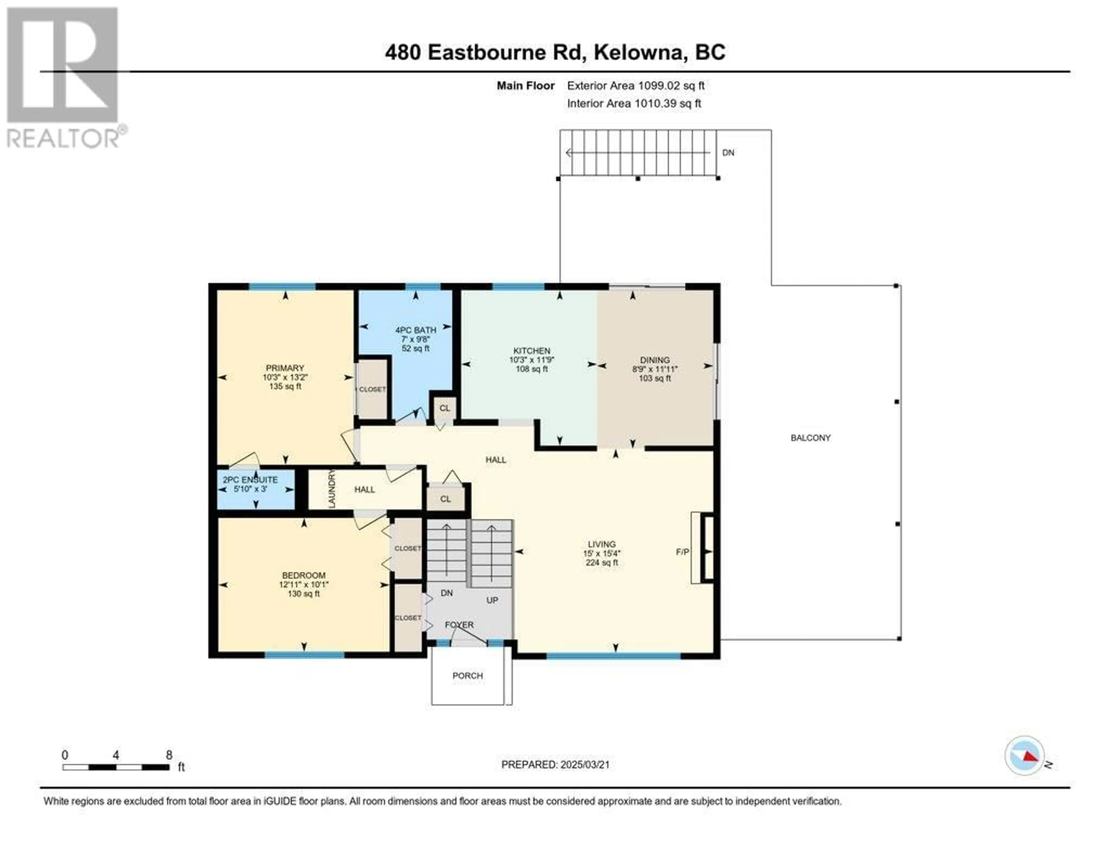 Floor plan for 480 EASTBOURNE ROAD, Kelowna British Columbia V1X5K8