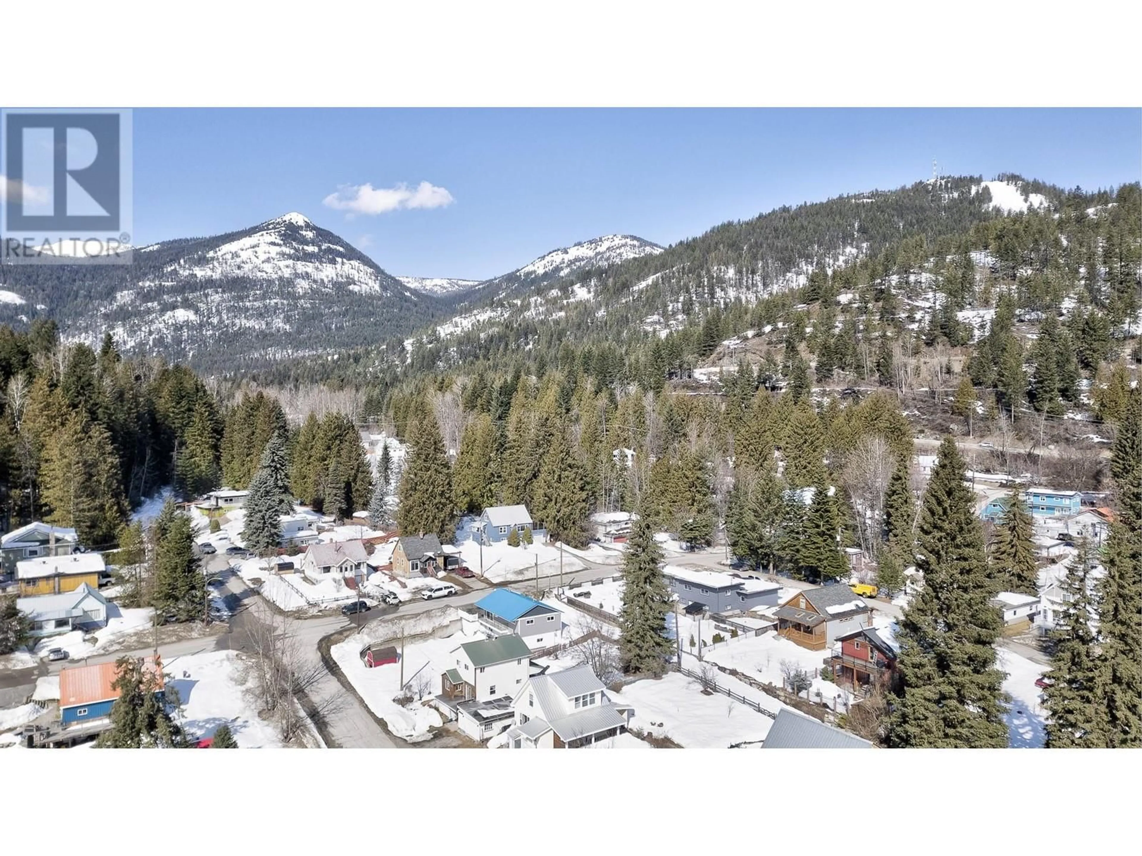 A pic from outside/outdoor area/front of a property/back of a property/a pic from drone, mountain view for 1740 NEVADA STREET, Rossland British Columbia V0G1Y0