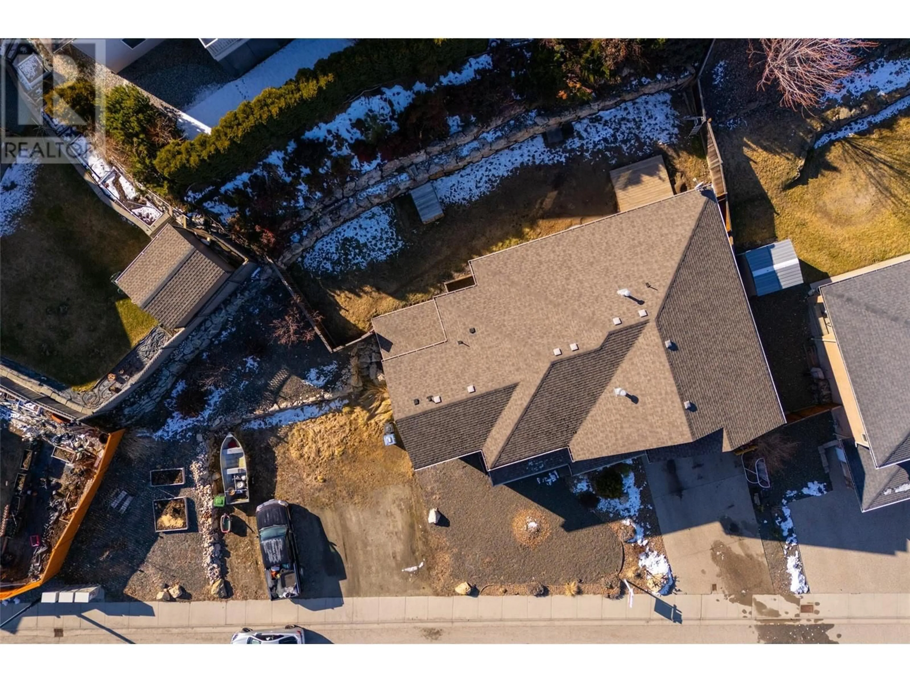 A pic from outside/outdoor area/front of a property/back of a property/a pic from drone, street for 1595 KLOPPENBURG ROAD, Kelowna British Columbia V1P1N5