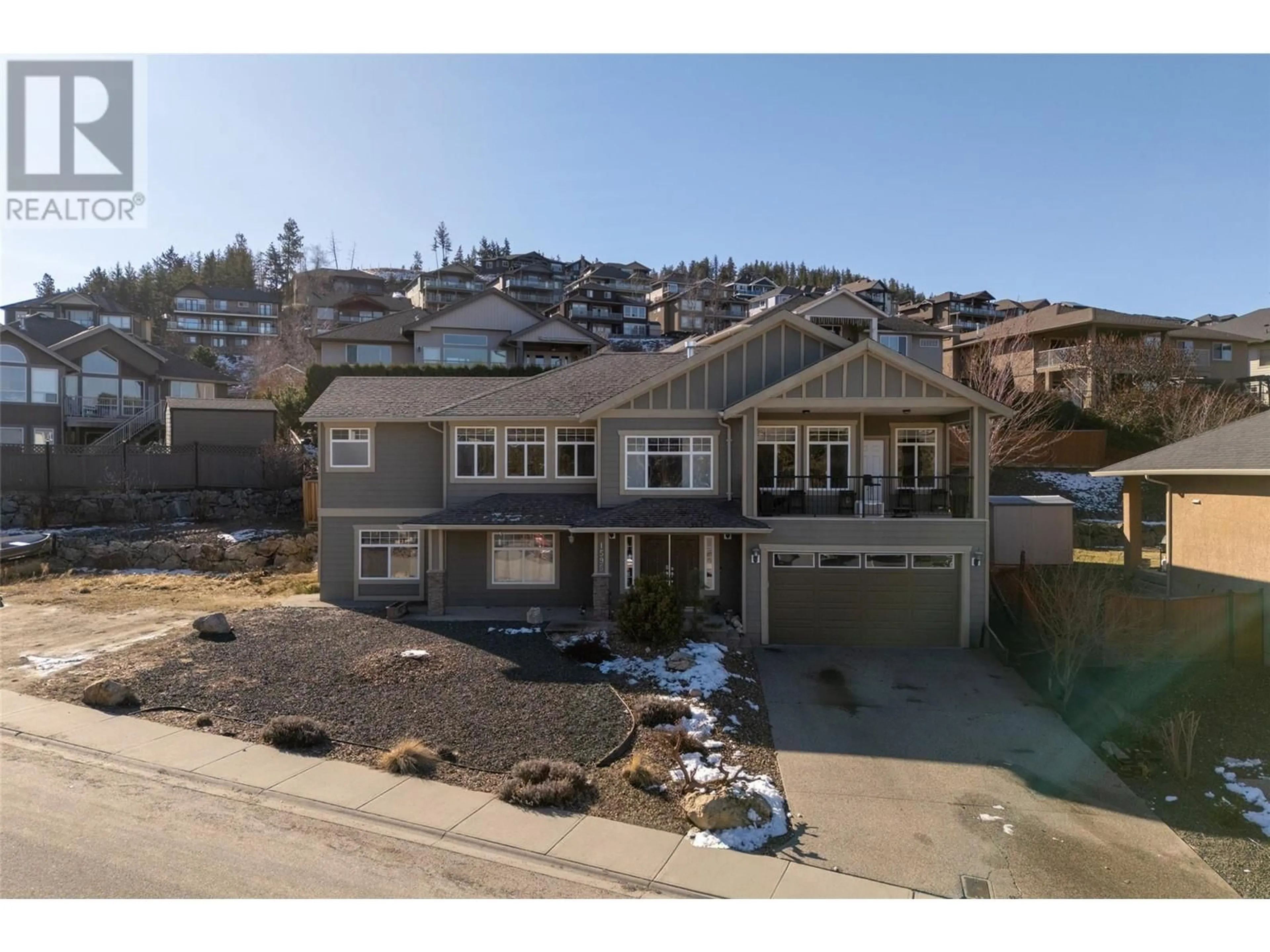 A pic from outside/outdoor area/front of a property/back of a property/a pic from drone, unknown for 1595 Kloppenburg Road, Kelowna British Columbia V1P1N5