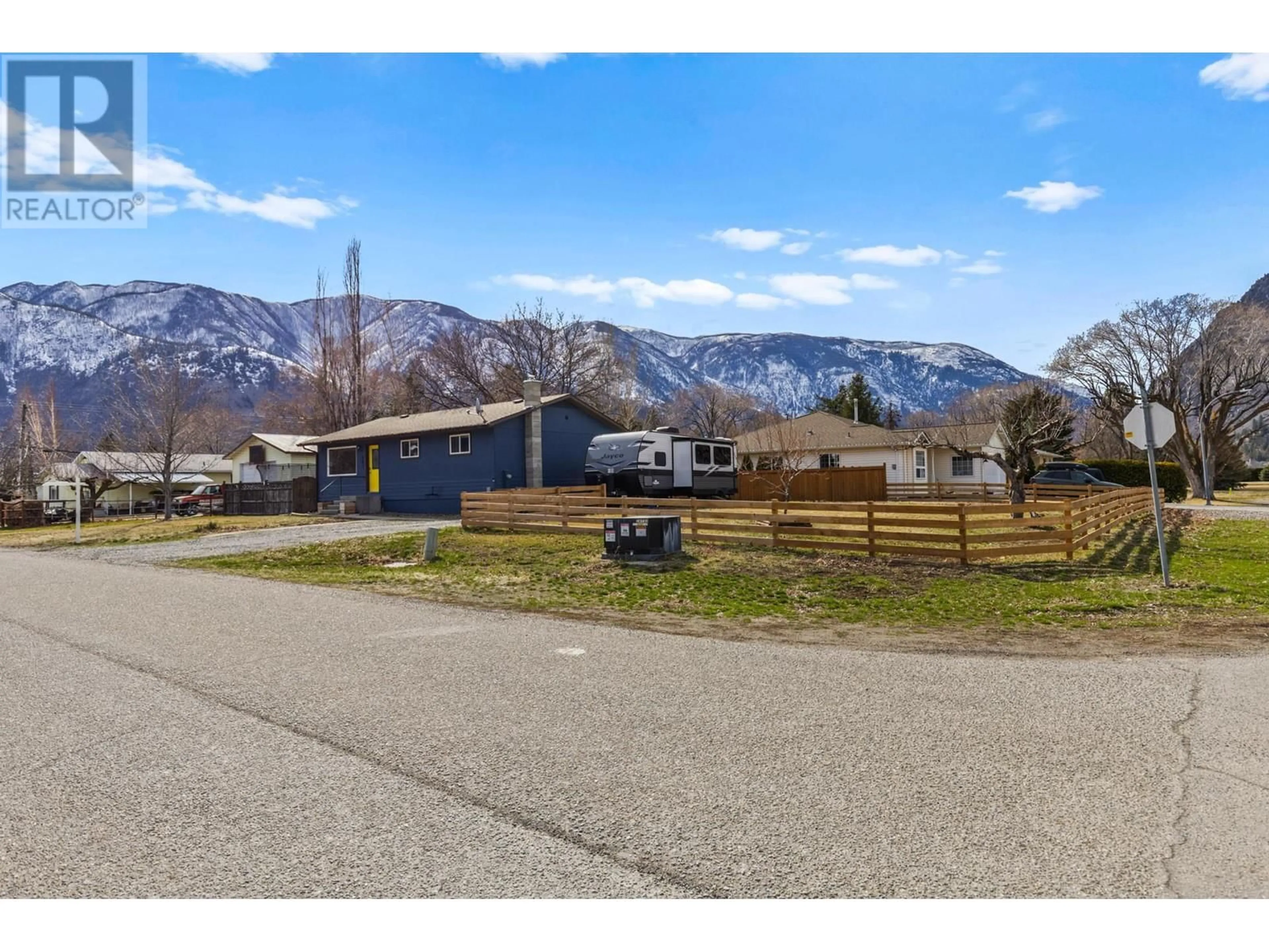 A pic from outside/outdoor area/front of a property/back of a property/a pic from drone, mountain view for 101 RICHTER STREET, Keremeos British Columbia V0X1N2