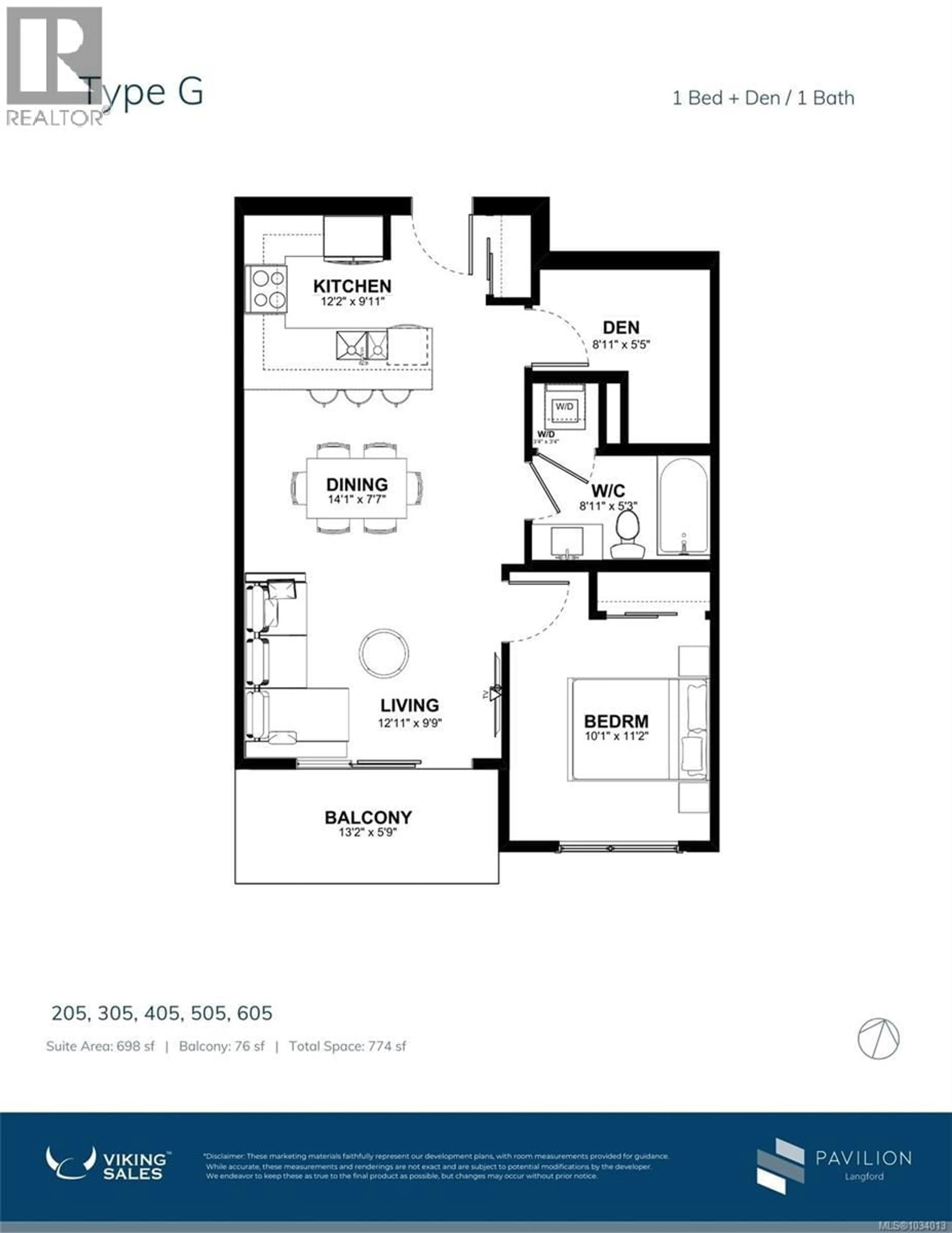 Floor plan for 605 - 777 STATION AVENUE, Langford British Columbia V9B2S1