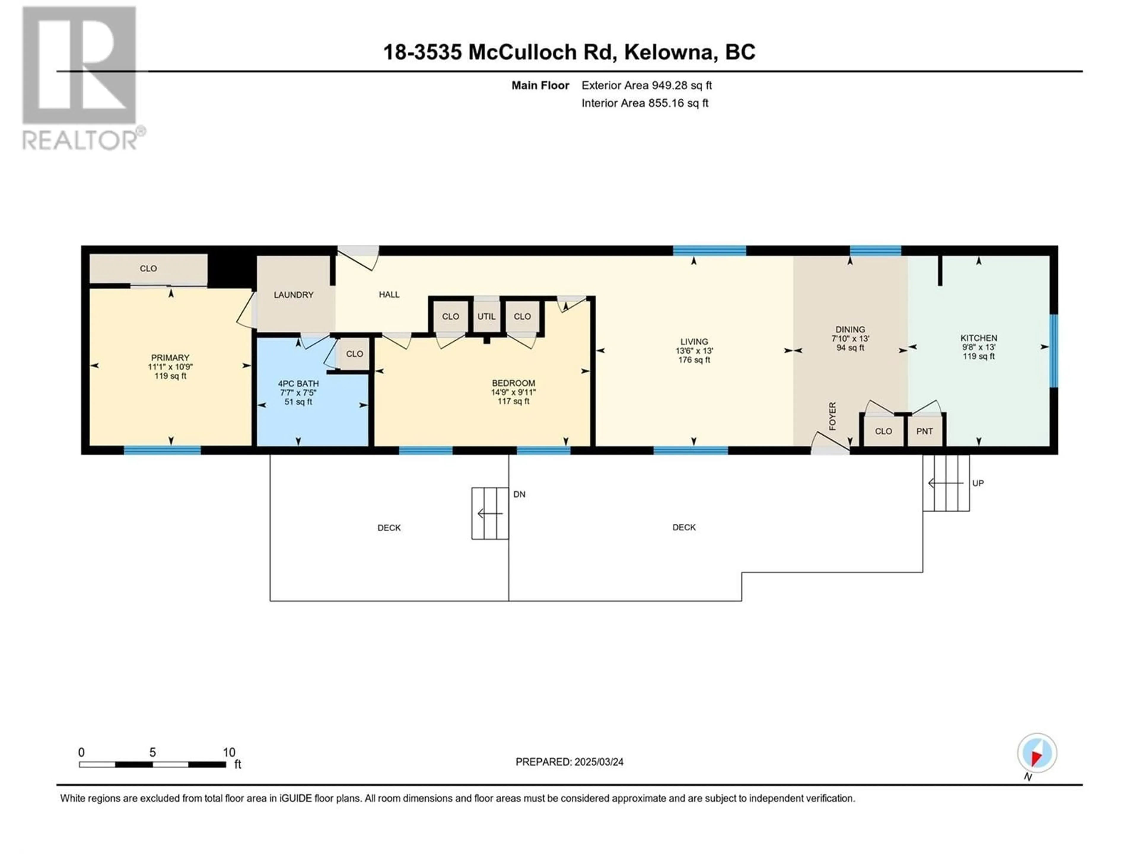 Floor plan for 18 - 3535 MCCULLOCH ROAD, Kelowna British Columbia V1W4R8