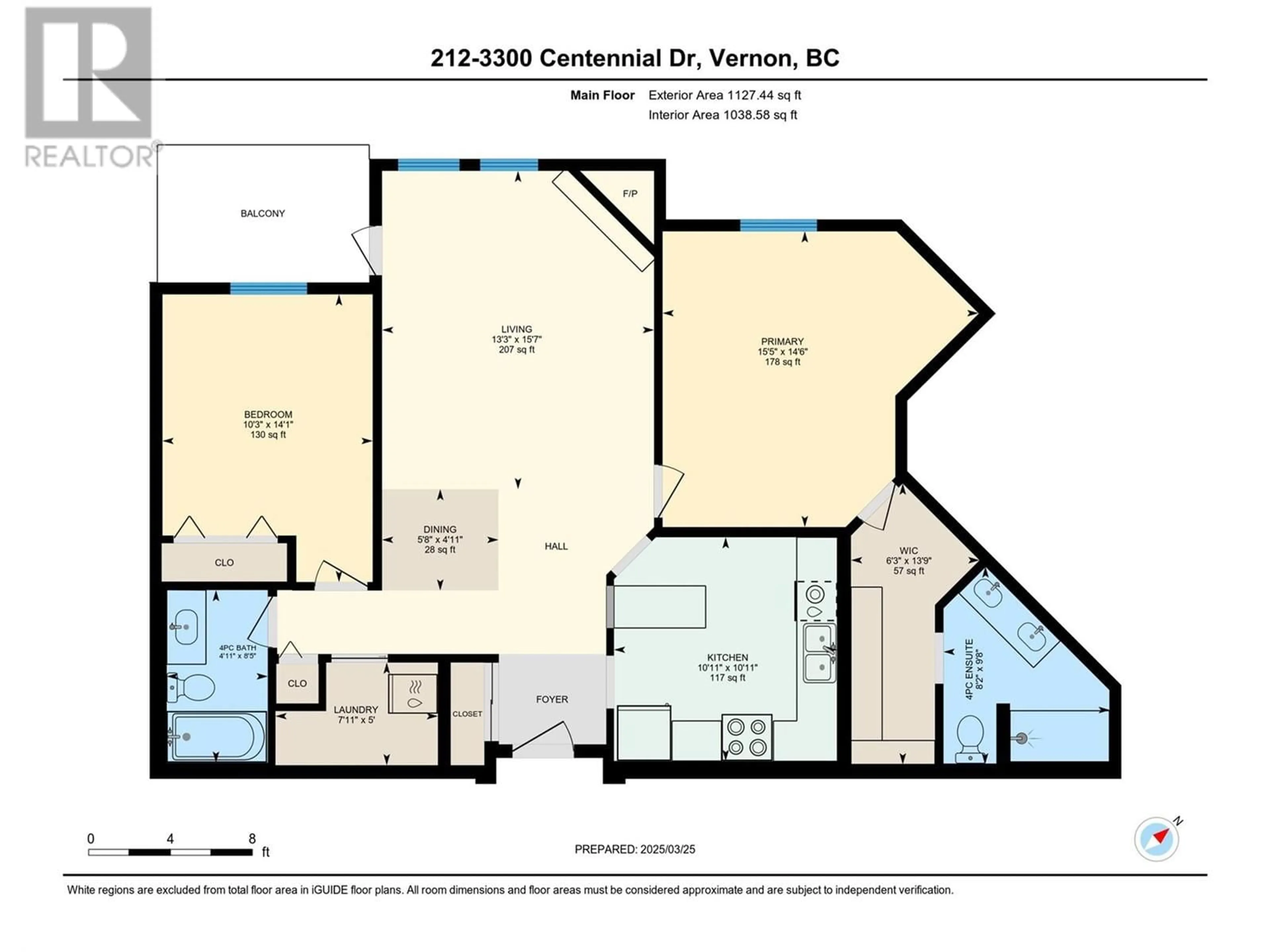 Floor plan for 212 - 3300 CENTENNIAL DRIVE, Vernon British Columbia V1T9M5