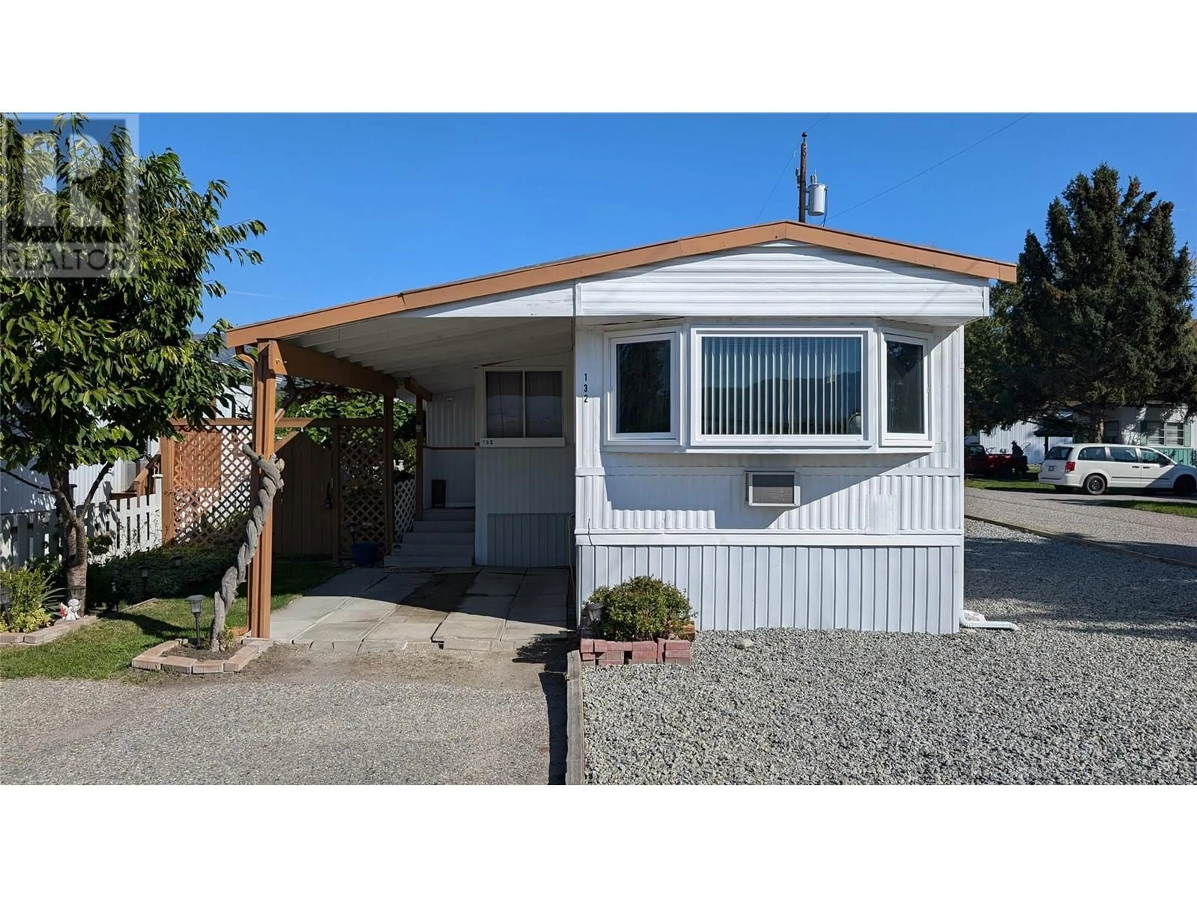 Home with vinyl exterior material, street for 132 - 1880 OLD BOUCHERIE ROAD, West Kelowna British Columbia V4T1Z3