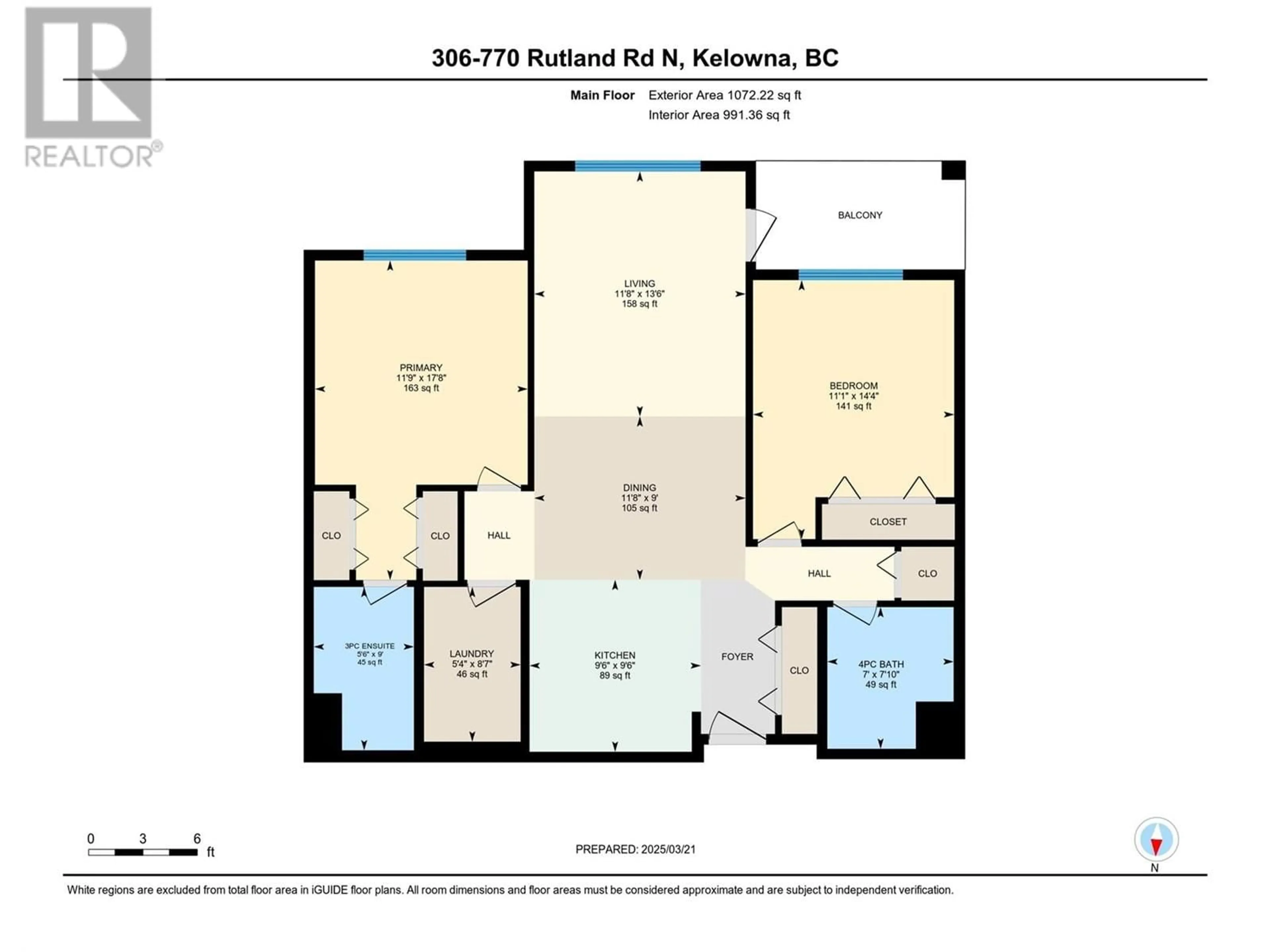 Floor plan for 306 - 770 RUTLAND ROAD NORTH, Kelowna British Columbia V1X7B7