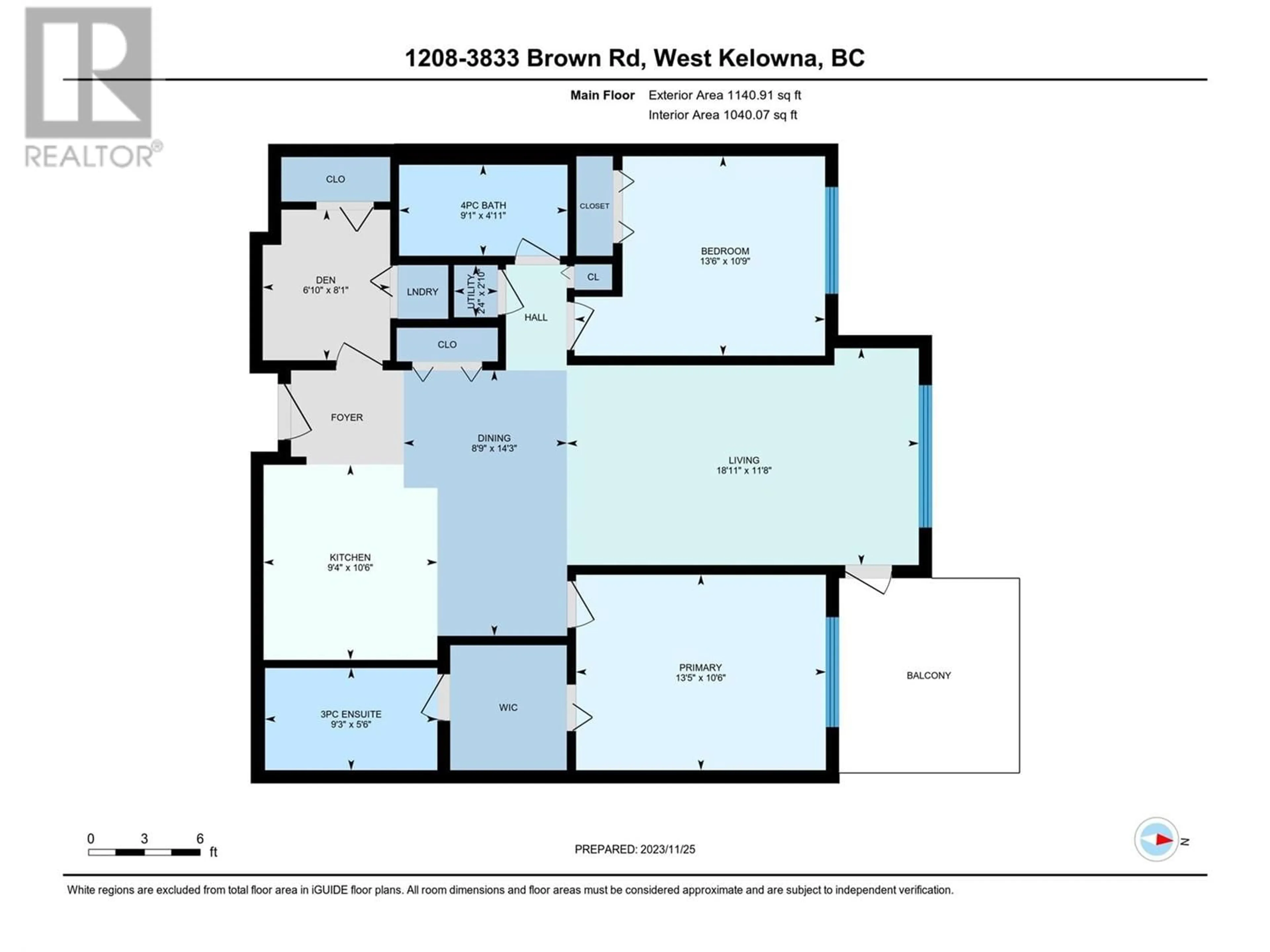 Floor plan for 1208 - 3833 BROWN ROAD, West Kelowna British Columbia V4T2J3