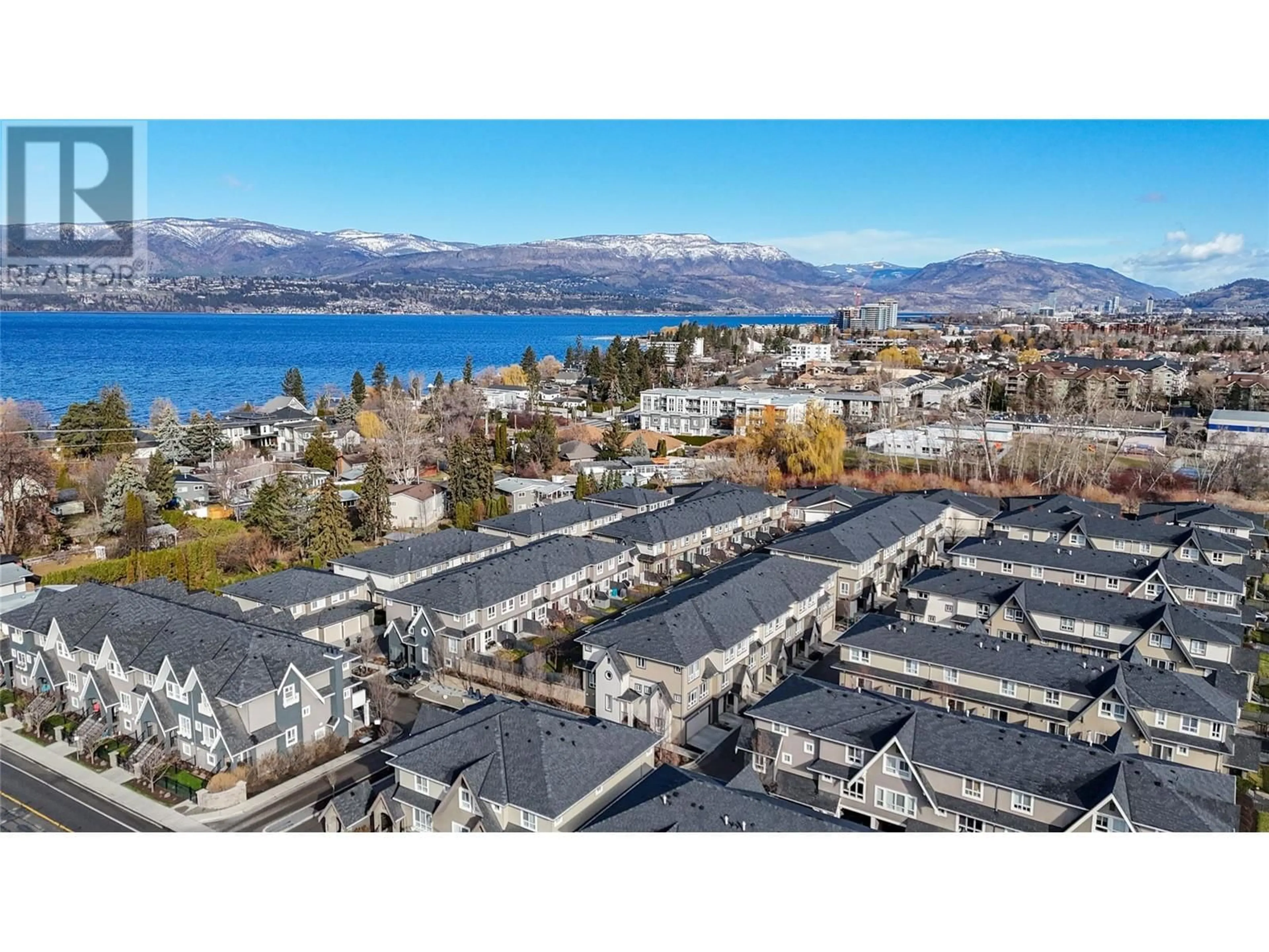 A pic from outside/outdoor area/front of a property/back of a property/a pic from drone, water/lake/river/ocean view for 35 - 680 OLD MEADOWS ROAD, Kelowna British Columbia V1W5L4