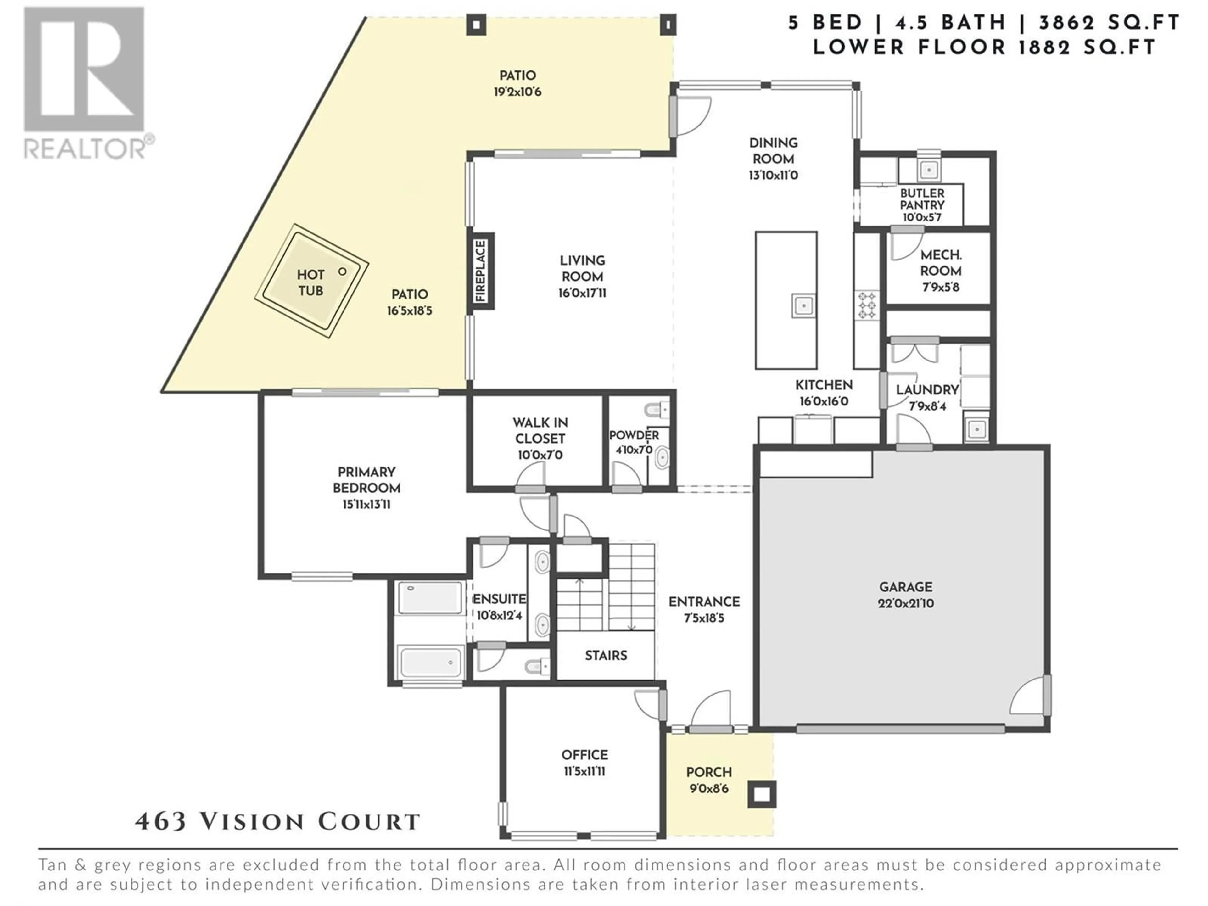 Floor plan for 463 VISION COURT, Kelowna British Columbia V1W0C4