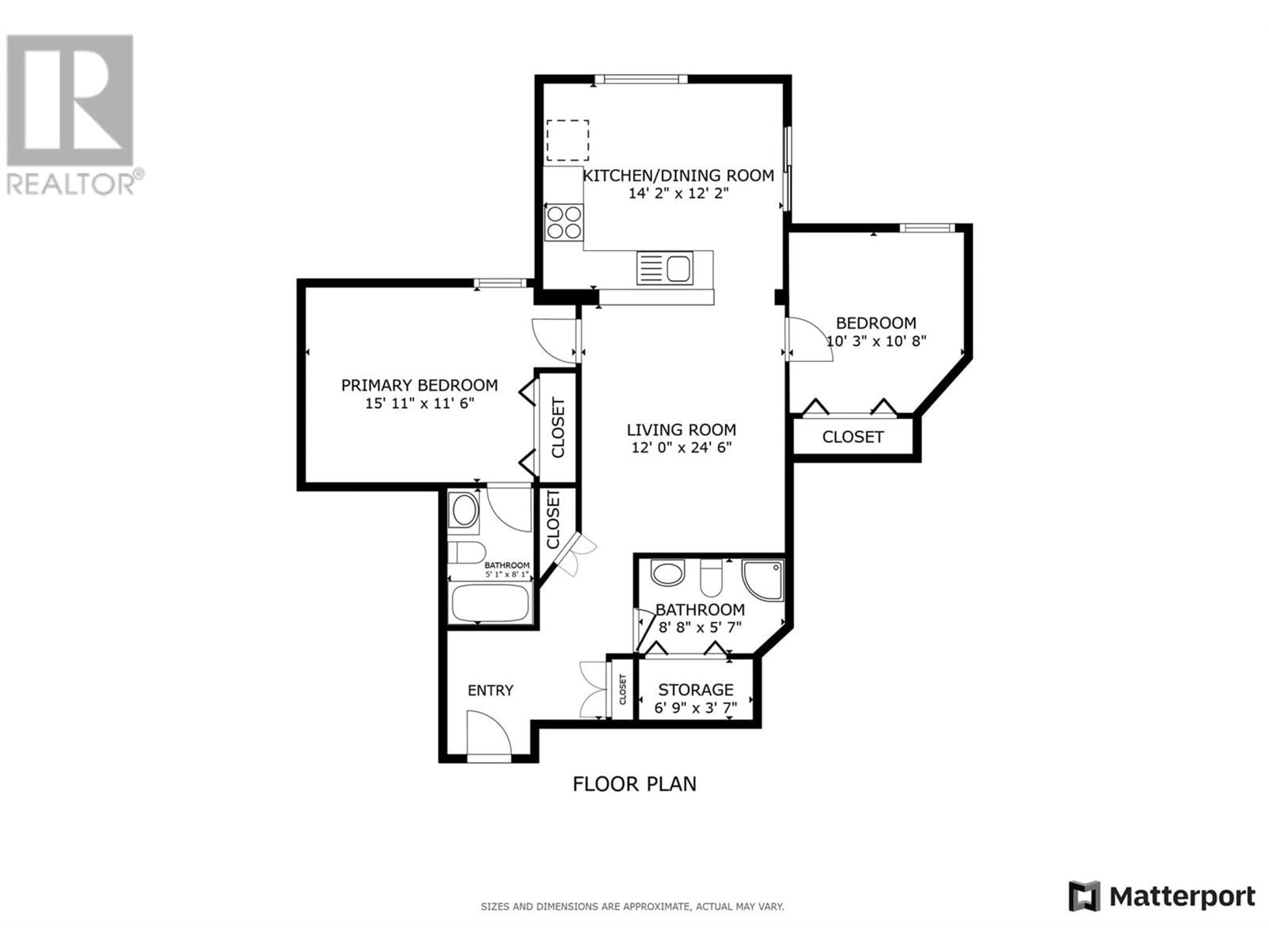Floor plan for 202 - 539 YATES ROAD, Kelowna British Columbia V1V2T8