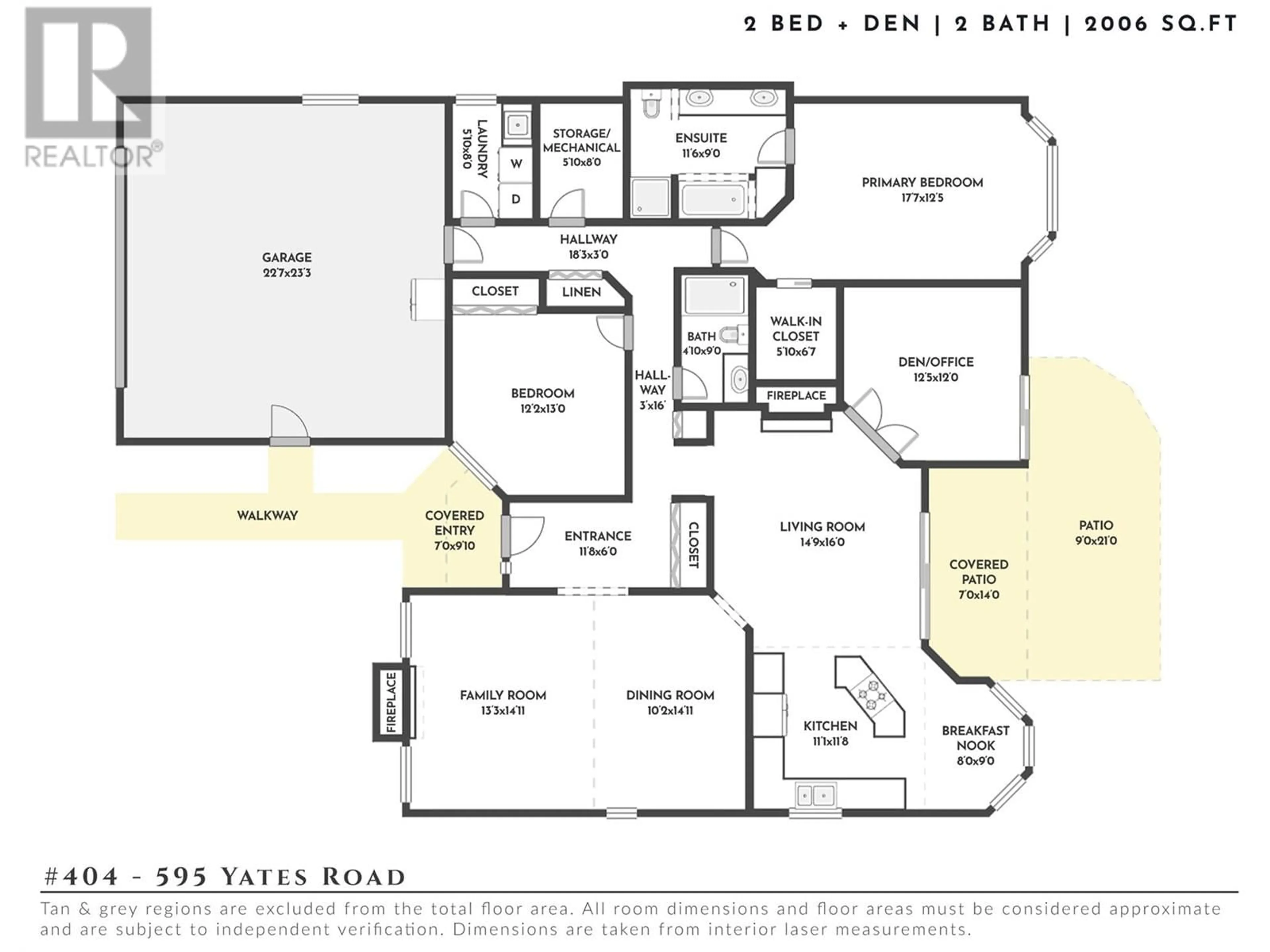 Floor plan for 404 - 595 YATES ROAD, Kelowna British Columbia V1V1P8