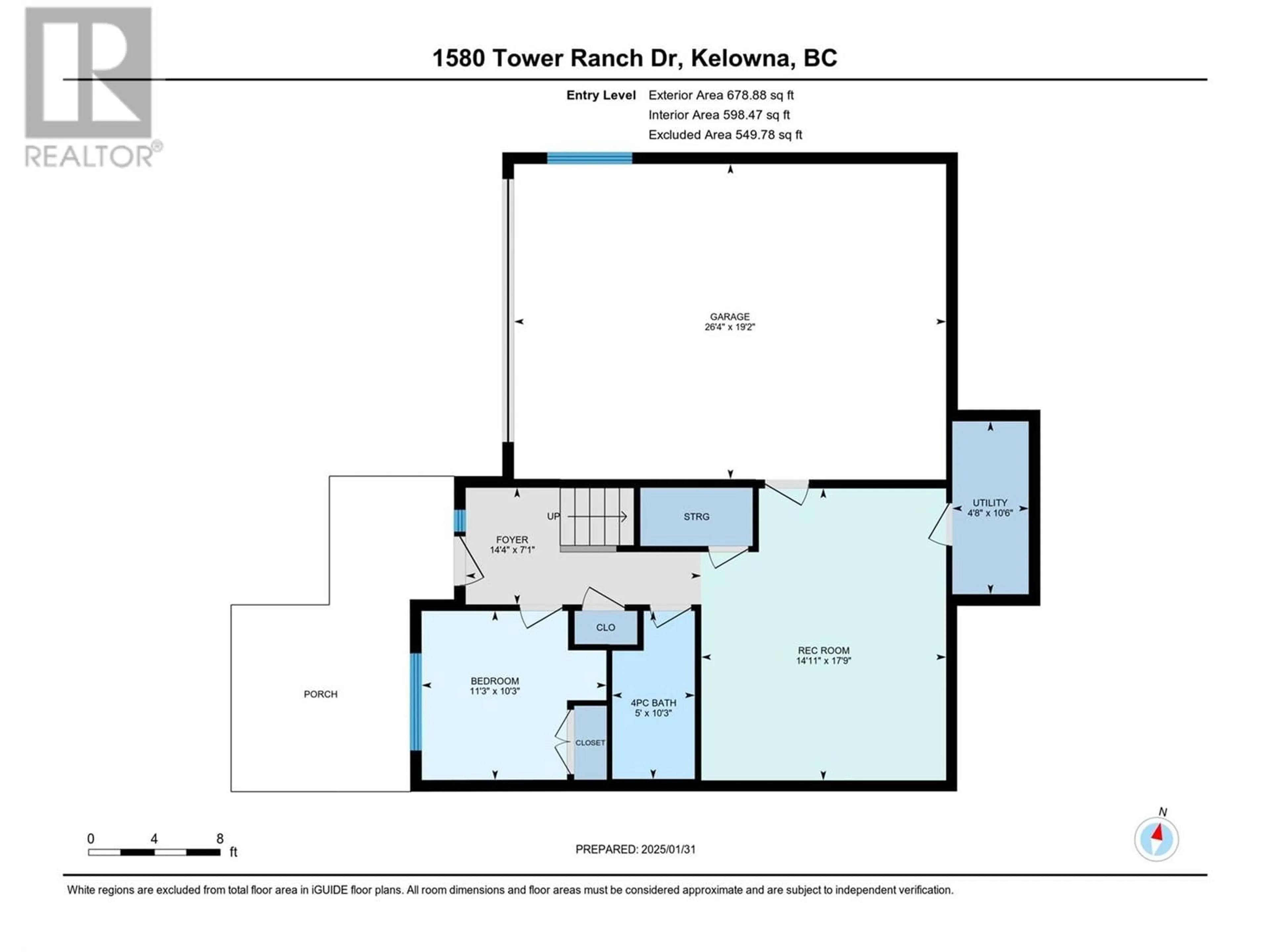 Floor plan for 1580 TOWER RANCH DRIVE, Kelowna British Columbia V1P1T8