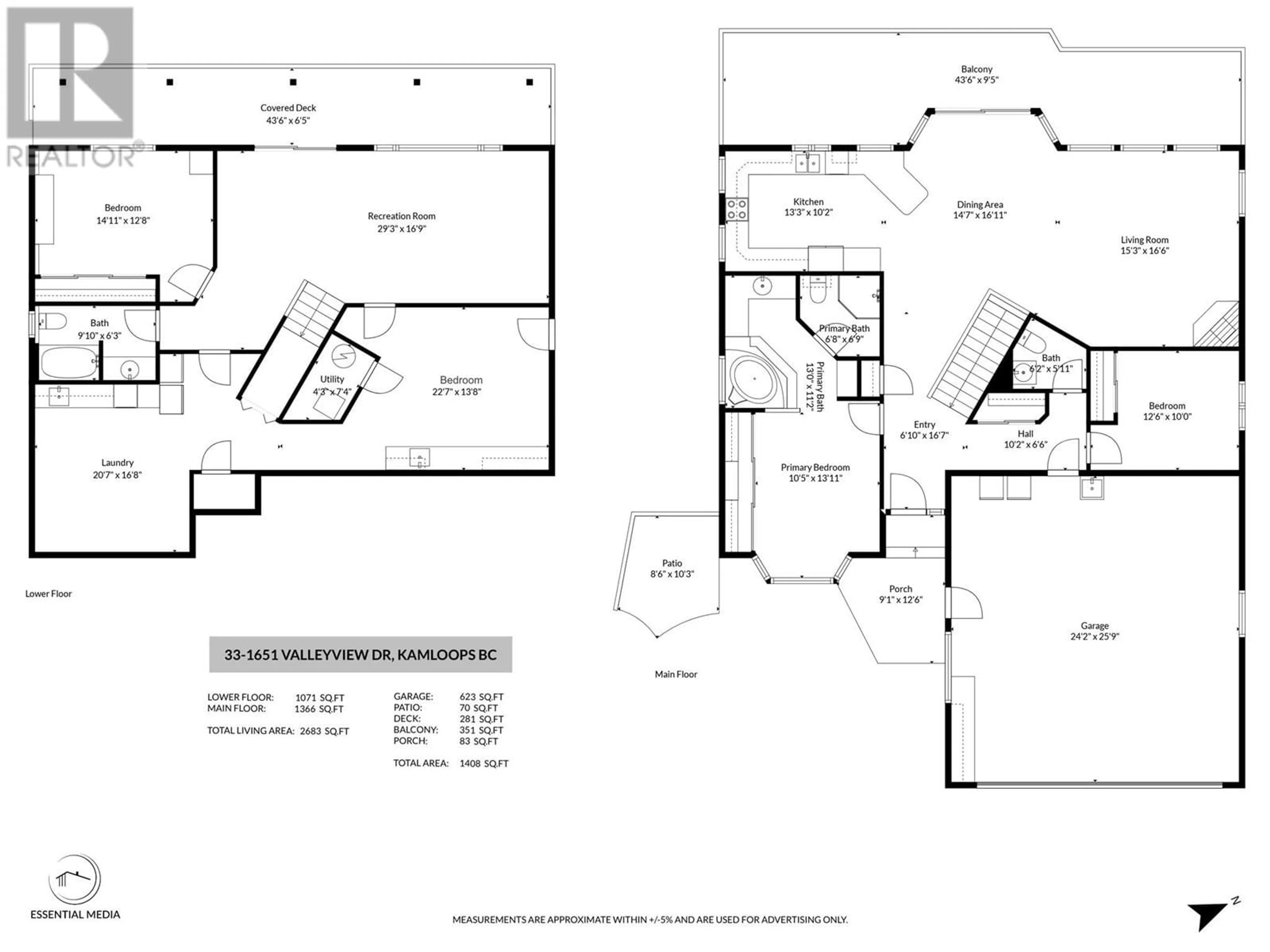 Floor plan for 33 - 1651 VALLEYVIEW DRIVE, Kamloops British Columbia V2C0A4