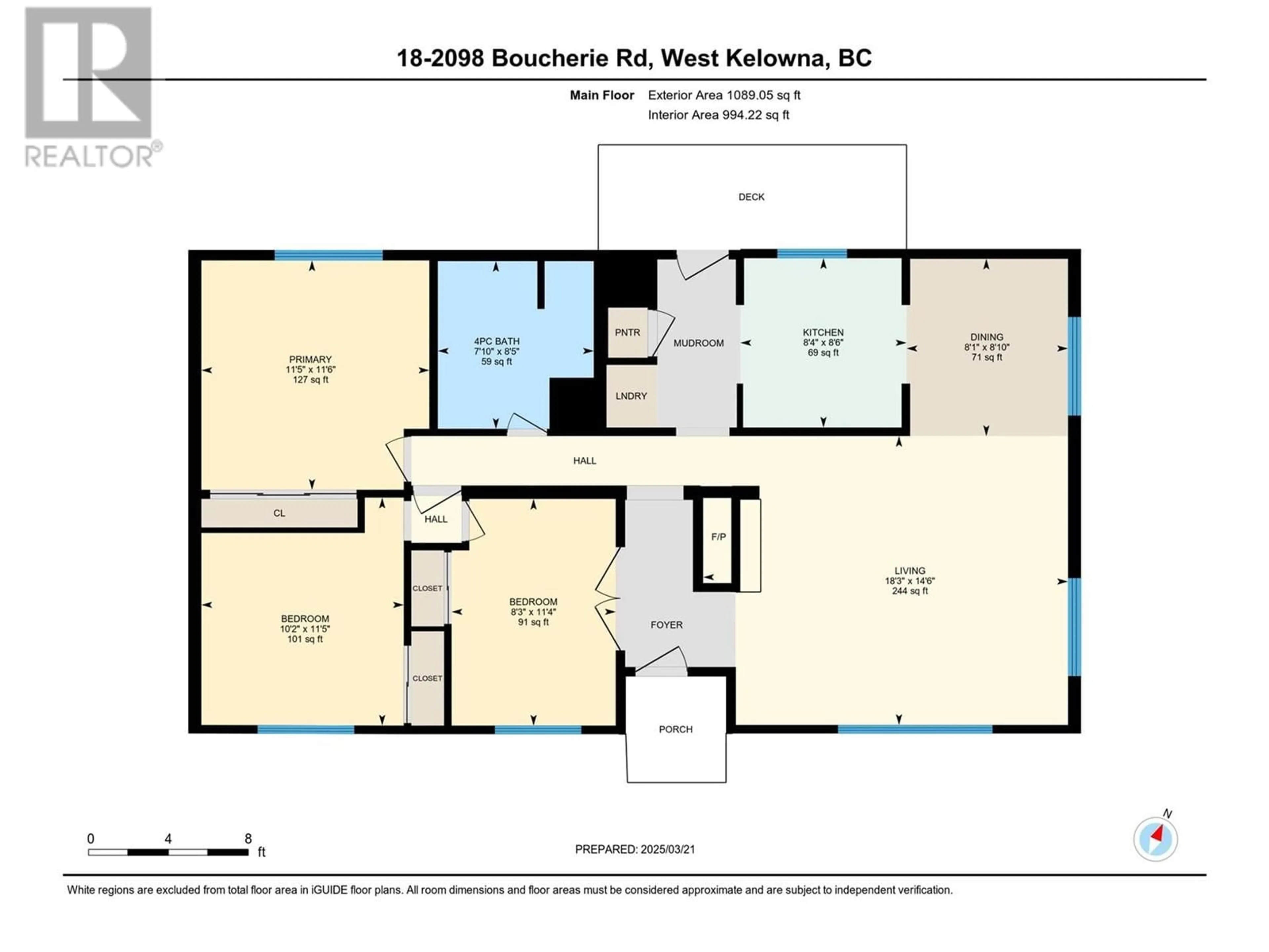 Floor plan for 18 - 2098 BOUCHERIE ROAD, Westbank British Columbia V4T2A4