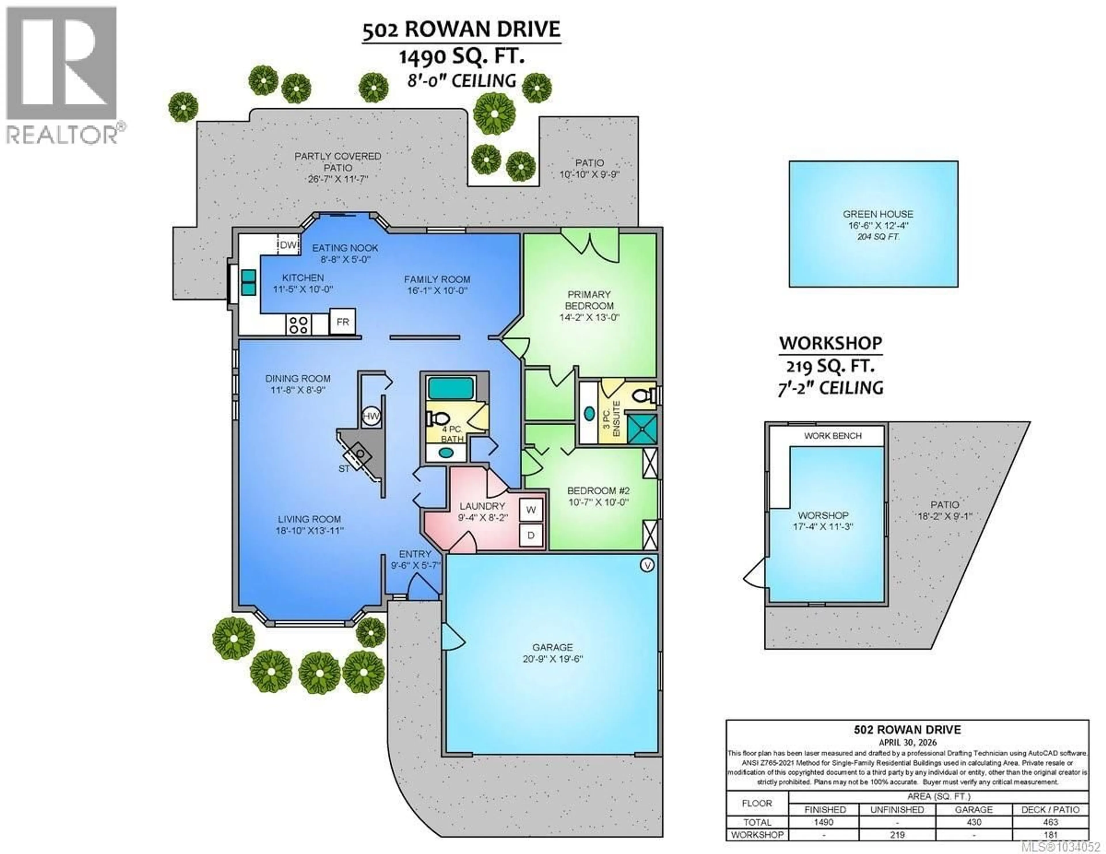 Floor plan for 502 ROWAN DRIVE, Qualicum Beach British Columbia V9K1K1