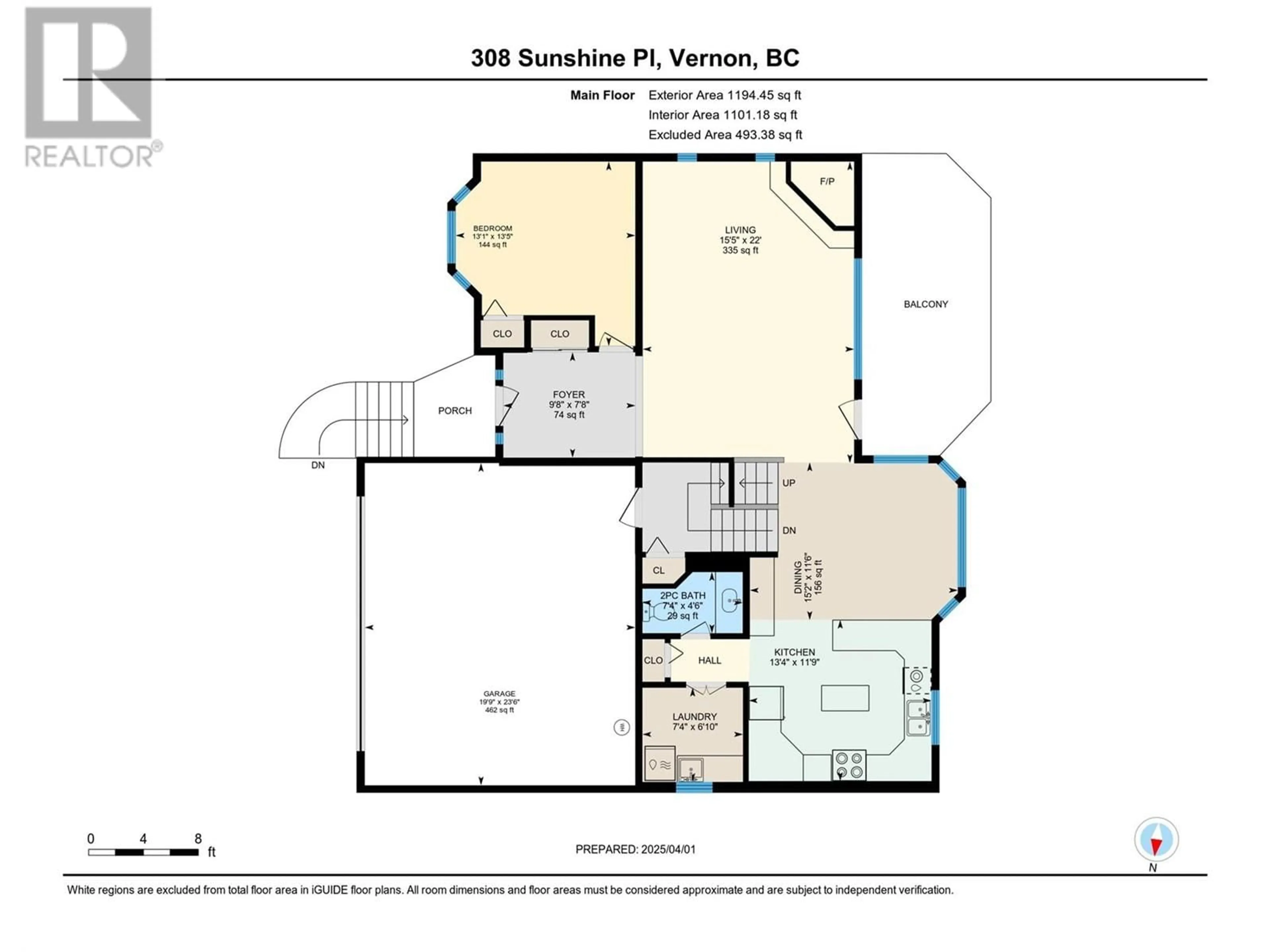 Floor plan for 308 SUNSHINE PLACE, Vernon British Columbia V1B2Y3