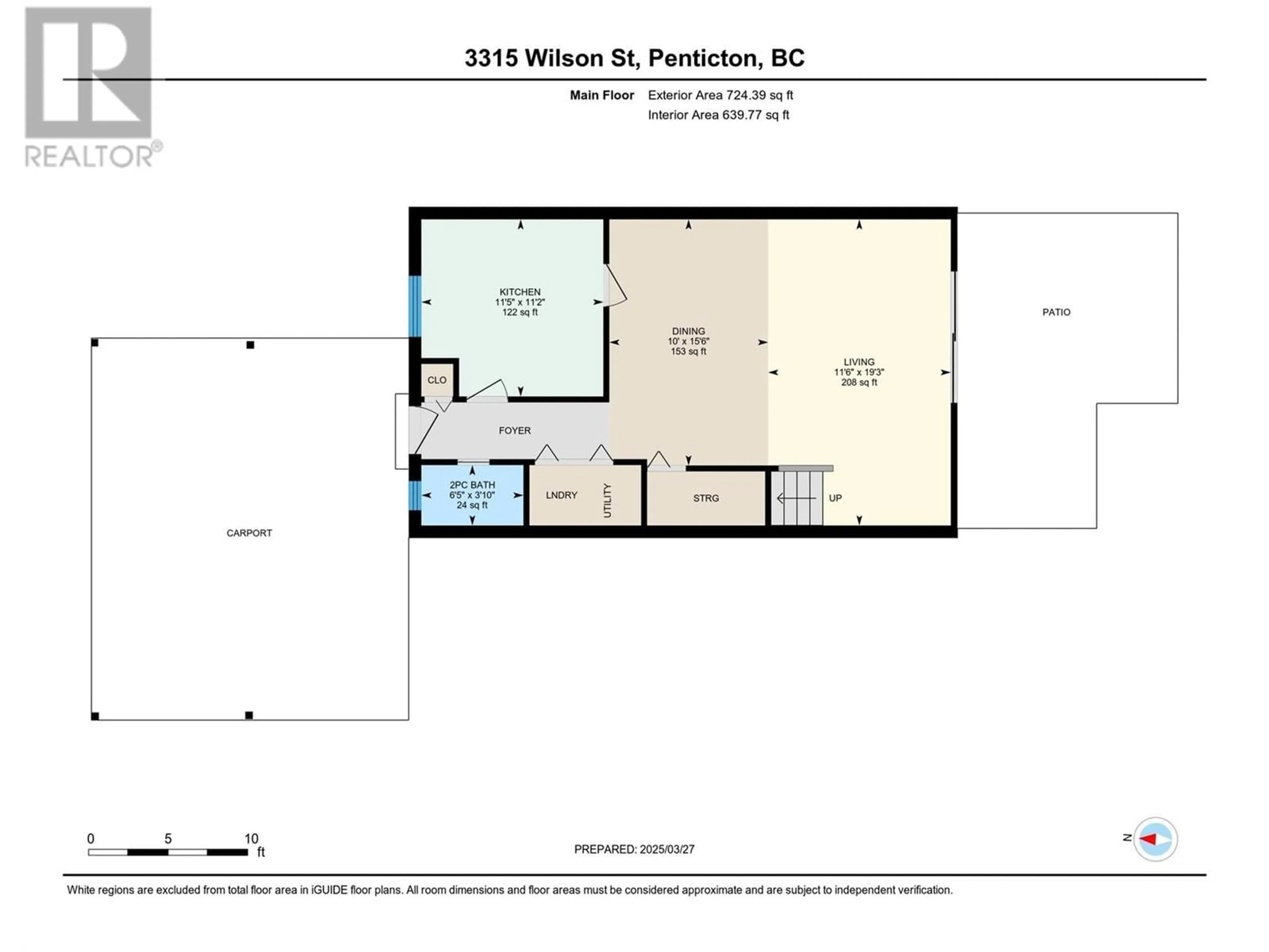 Floor plan for 119 - 3315 WILSON STREET, Penticton British Columbia V2A8J3