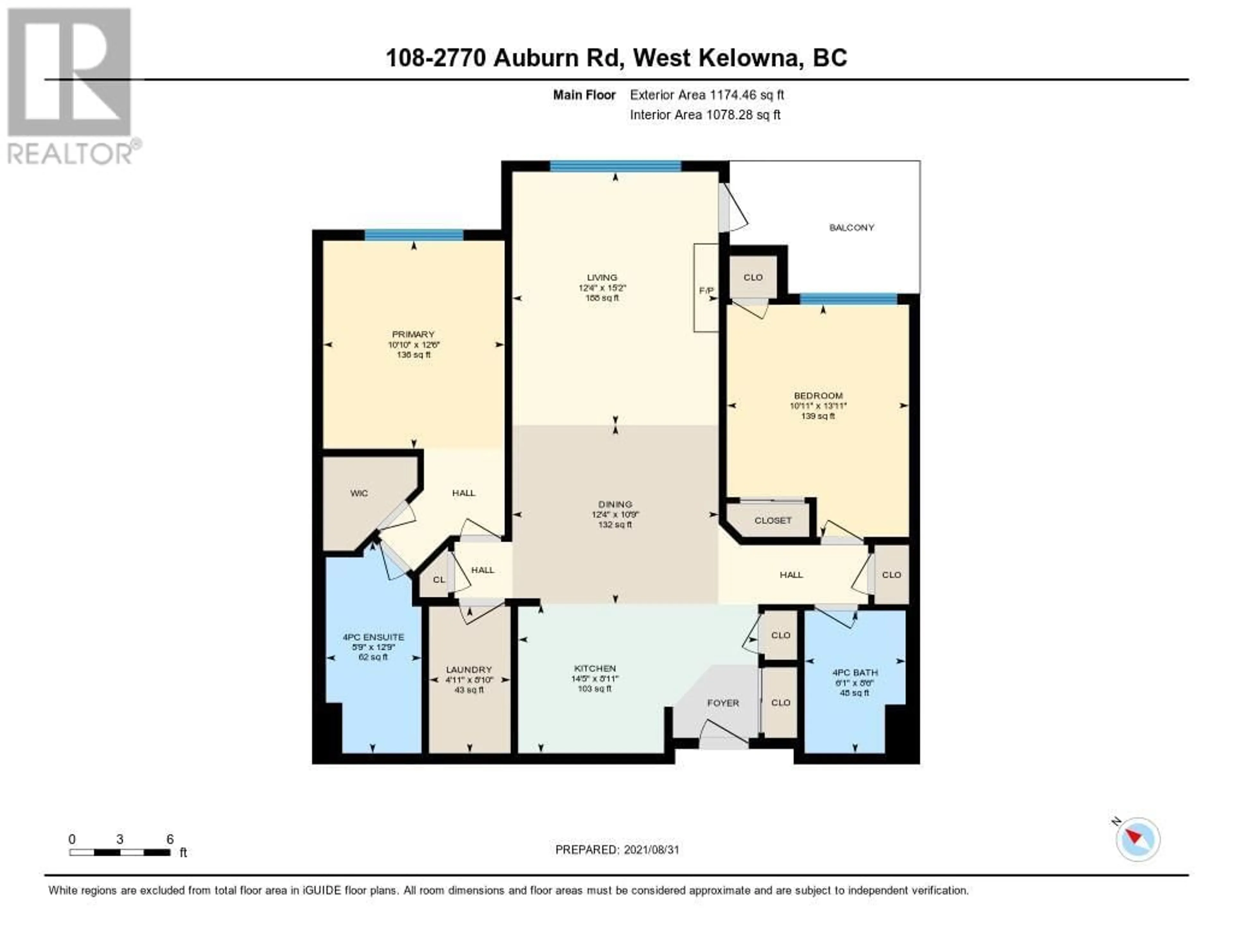 Floor plan for 108 - 2770 AUBURN ROAD, West Kelowna British Columbia V4T4C2