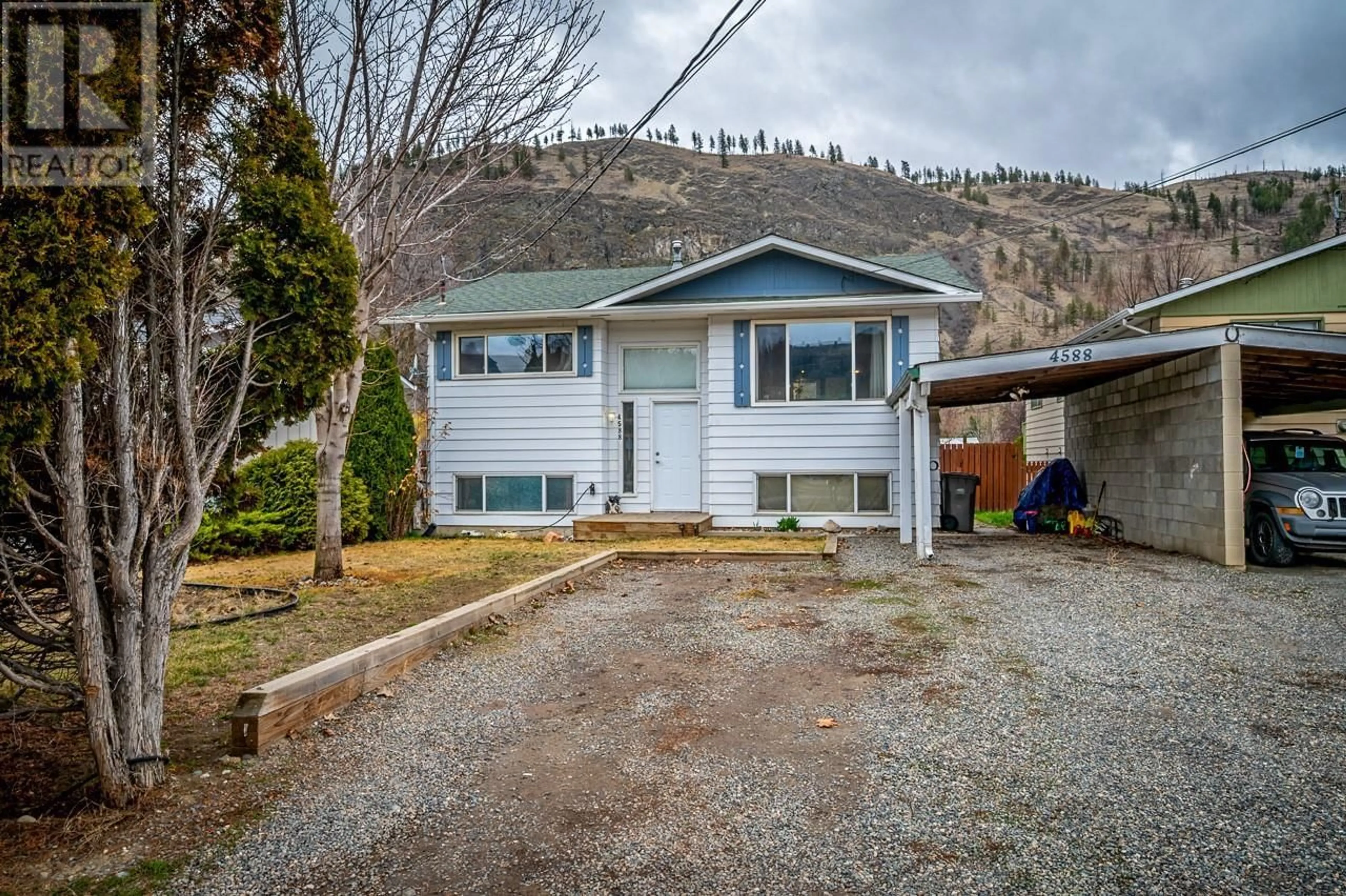 Home with vinyl exterior material, street for 4588 CAMMERAY DRIVE, Kamloops British Columbia V2H1L4