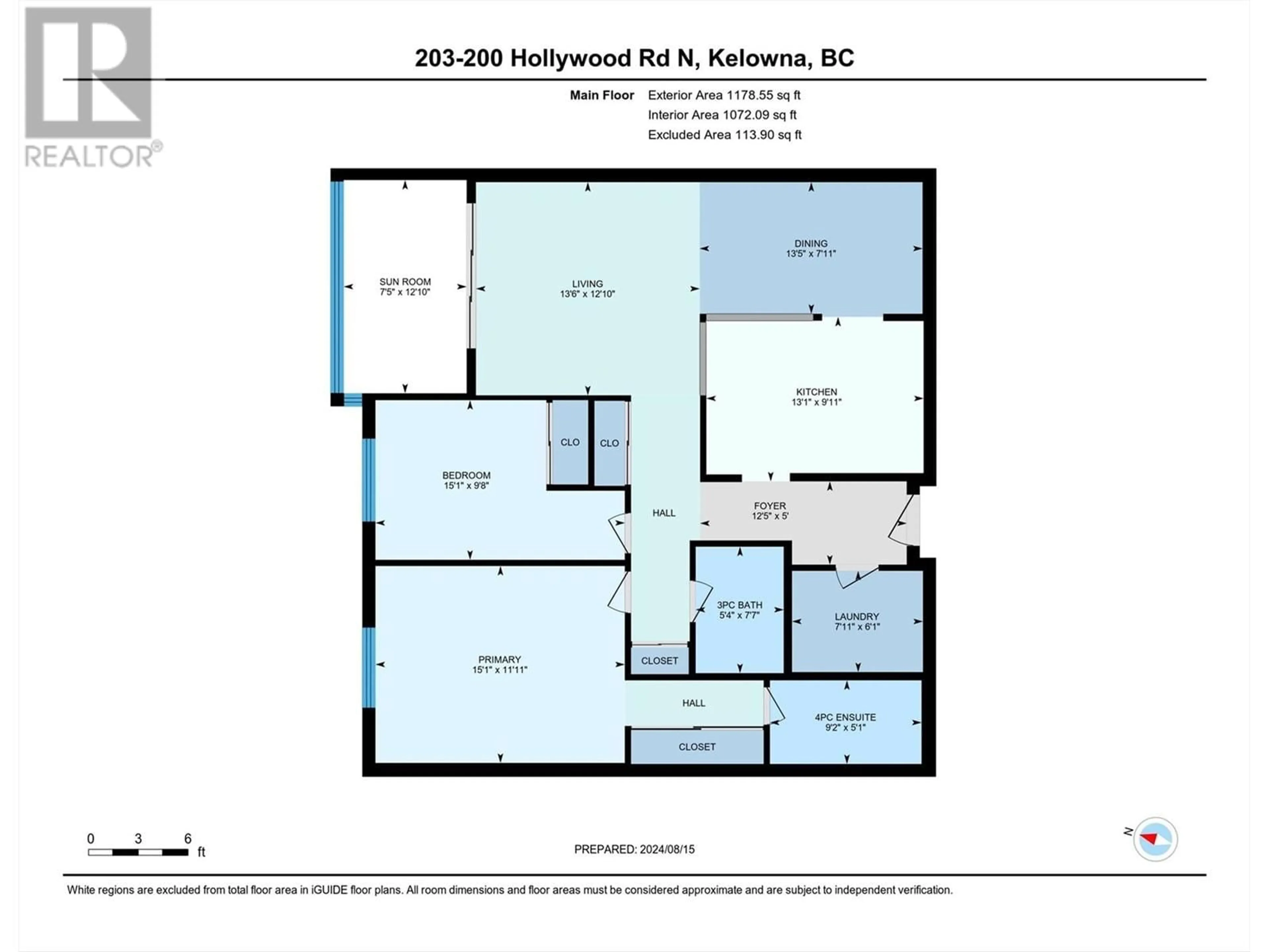 Floor plan for 203 - 200 HOLLYWOOD ROAD, Kelowna British Columbia V1X6Y9