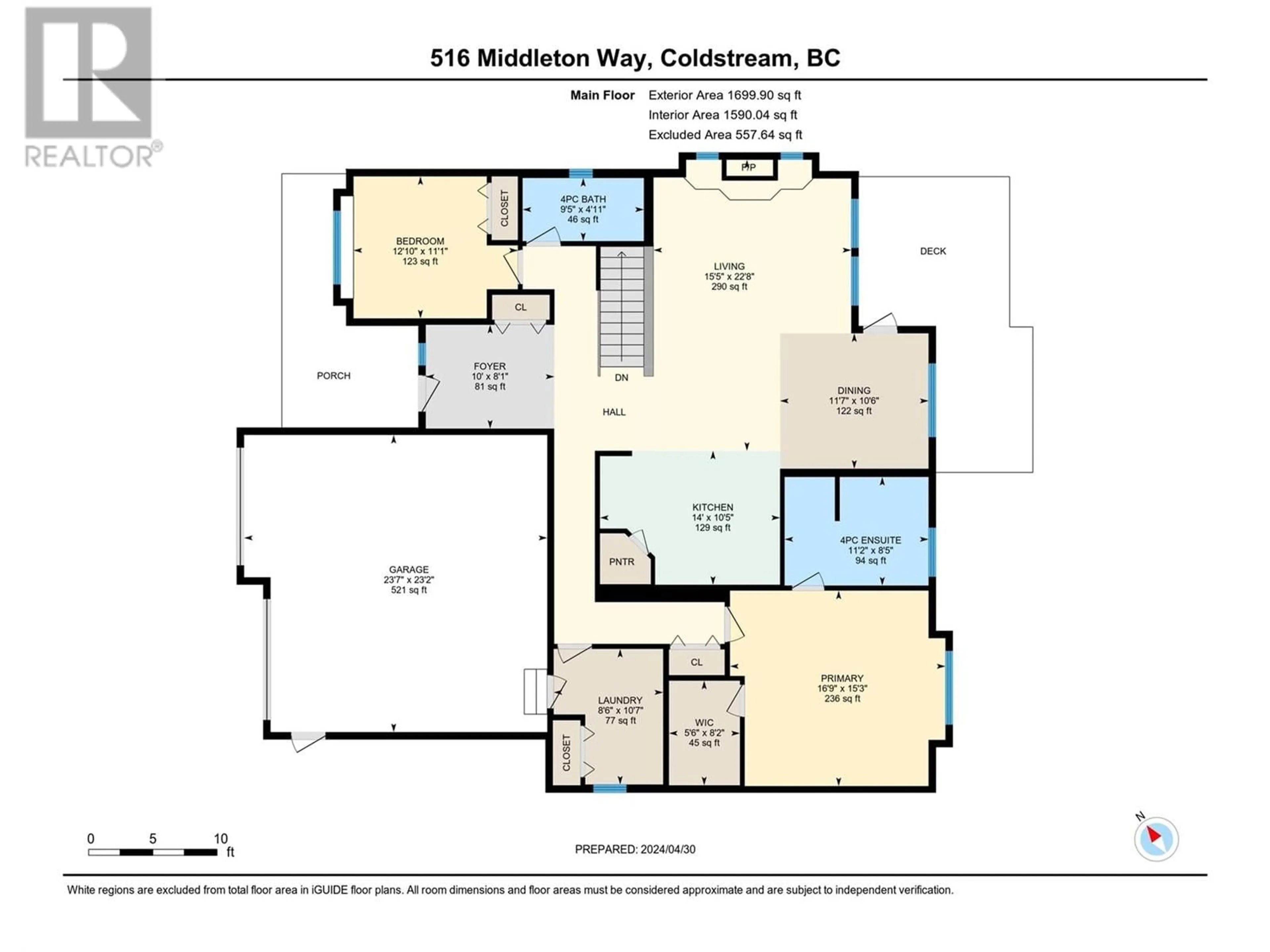 Floor plan for 516 MIDDLETON WAY, Coldstream British Columbia V1T3Z8