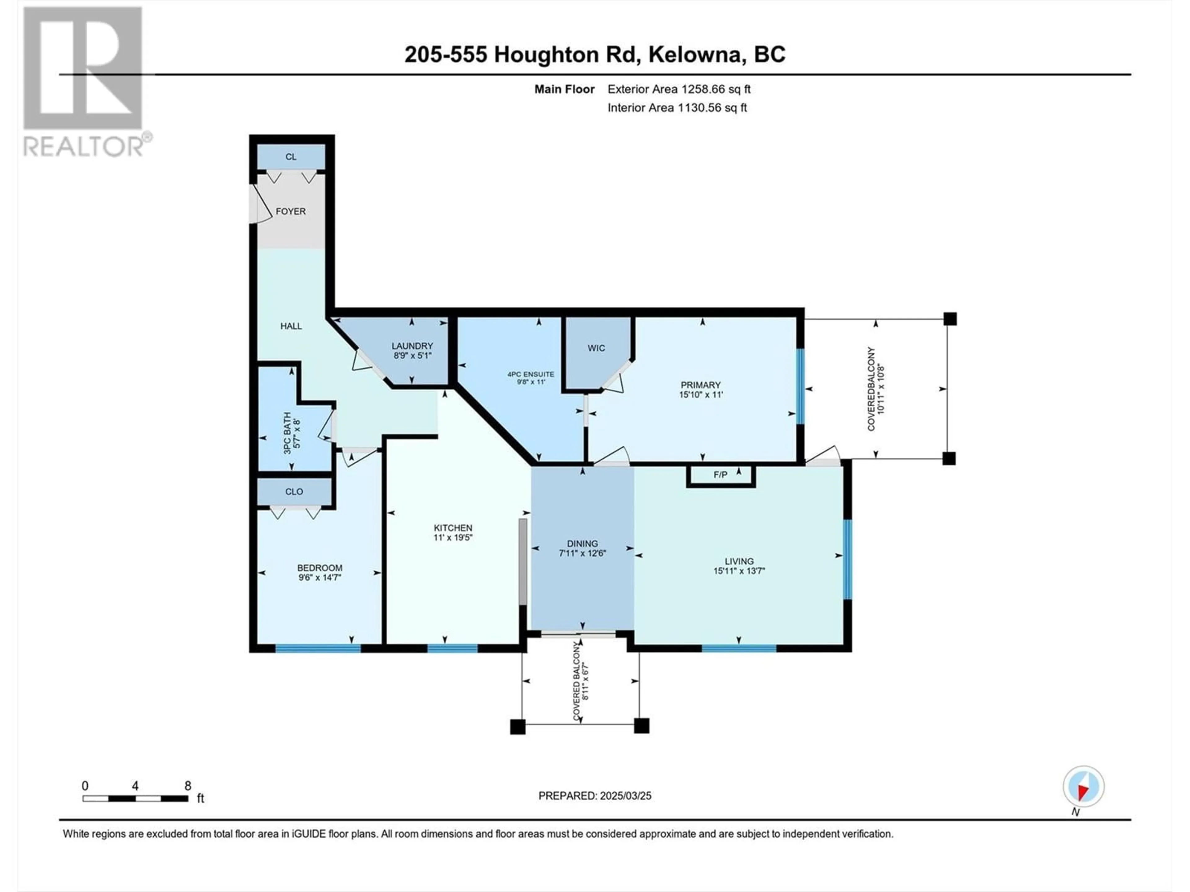 Floor plan for 205 - 555 HOUGHTON ROAD, Kelowna British Columbia V1X7P9
