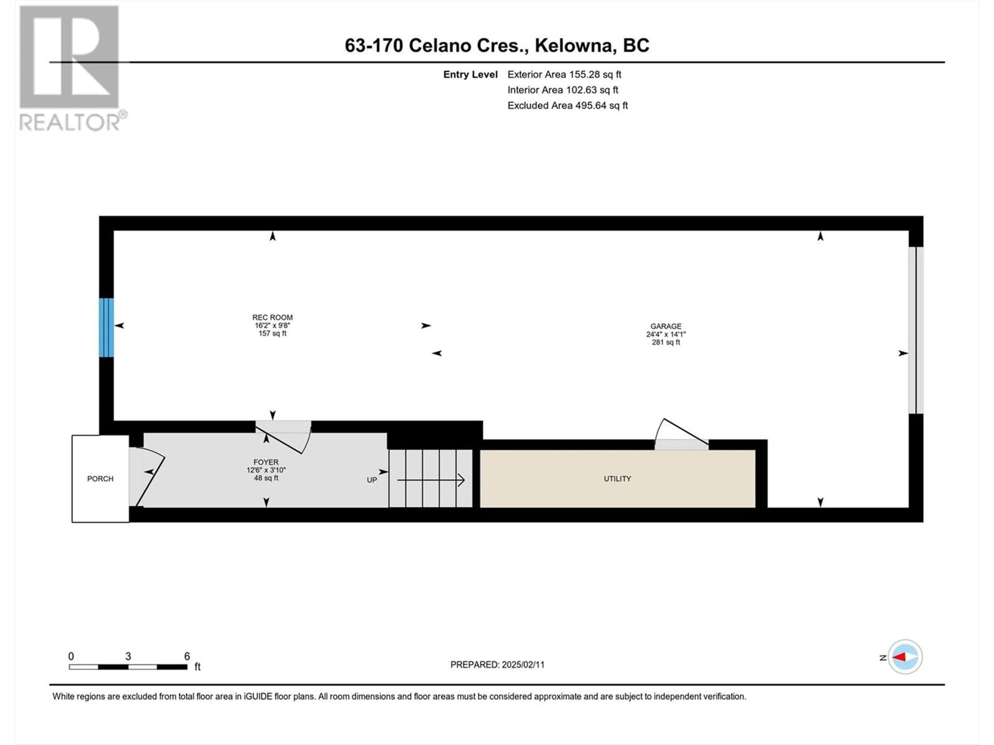 Floor plan for 63 - 170 CELANO CRESCENT, Kelowna British Columbia V1V0B6