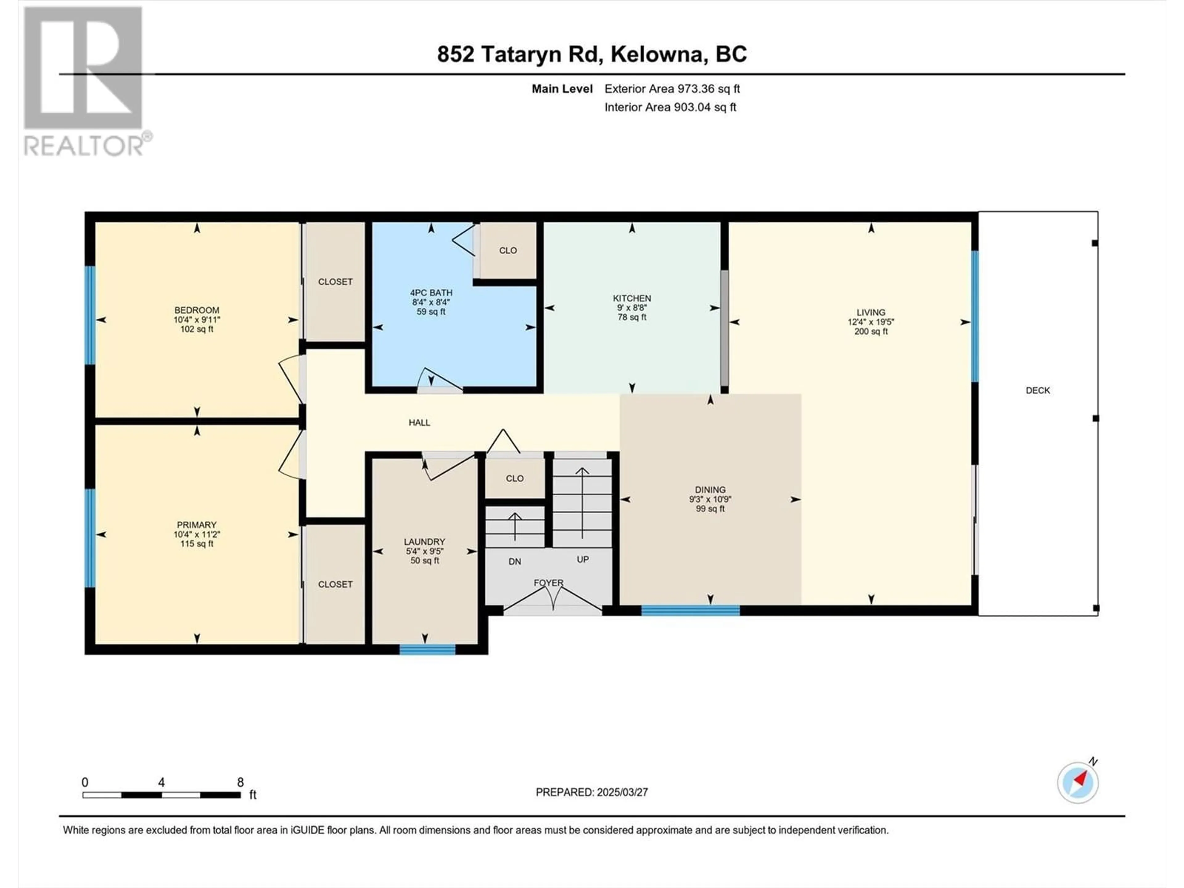 Floor plan for 852 TATARYN ROAD, Kelowna British Columbia V1X1N7