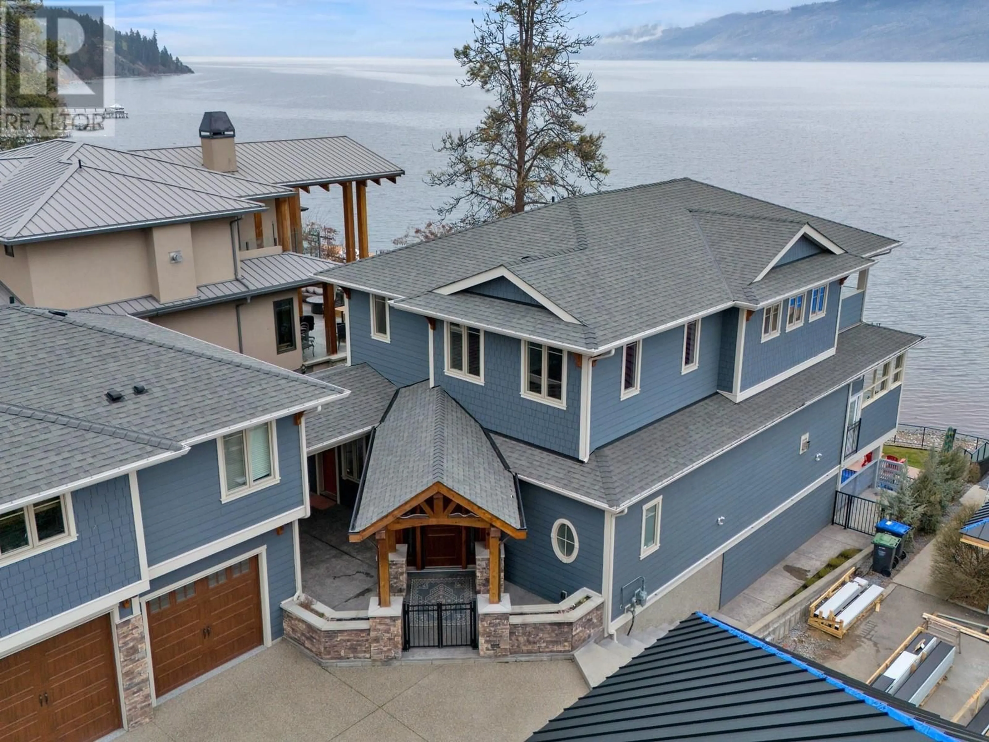 A pic from outside/outdoor area/front of a property/back of a property/a pic from drone, water/lake/river/ocean view for 5251 BUCHANAN ROAD, Peachland British Columbia V0H1X1