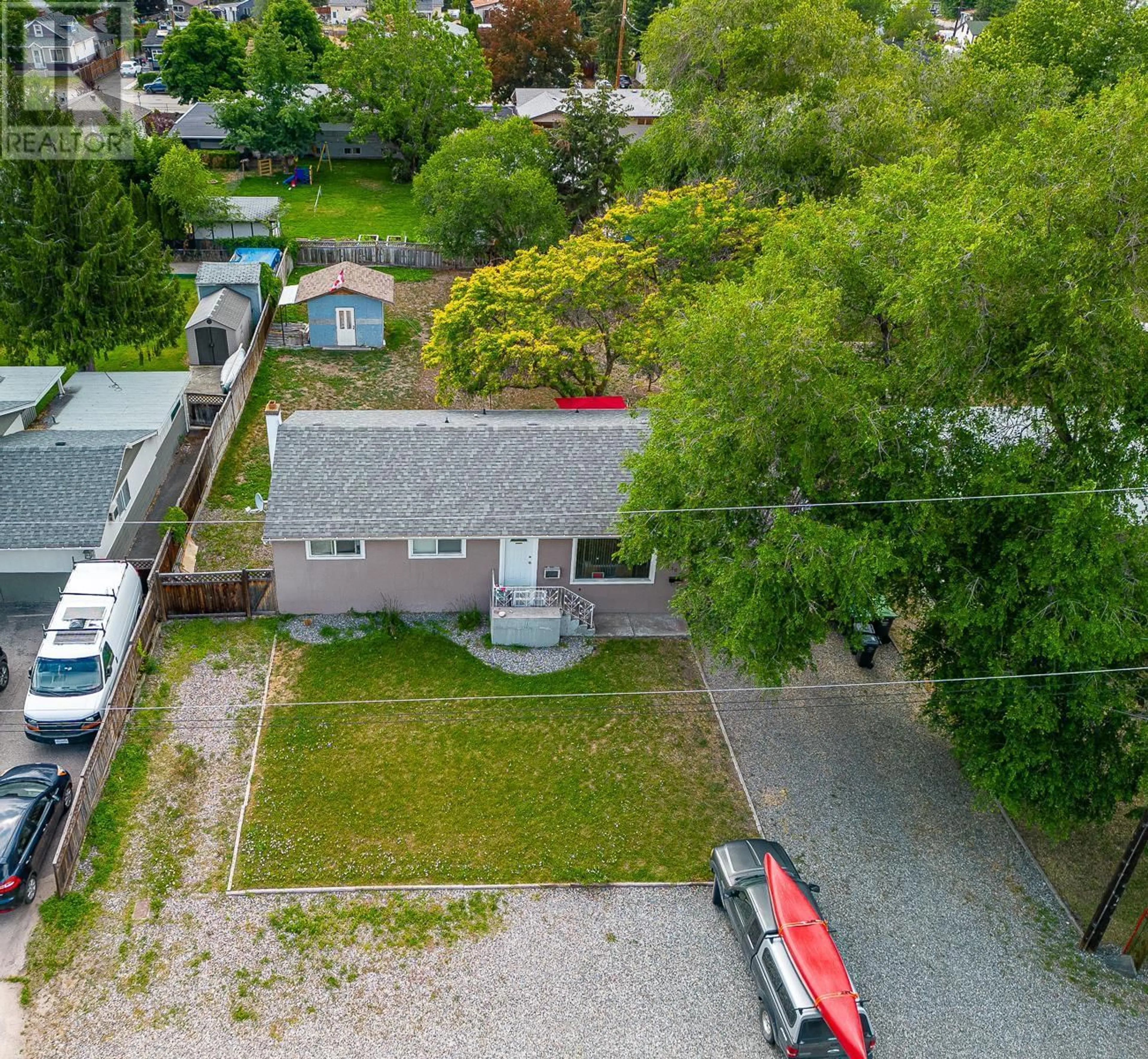 A pic from outside/outdoor area/front of a property/back of a property/a pic from drone, street for 430 ASHER ROAD, Kelowna British Columbia V1X3H7