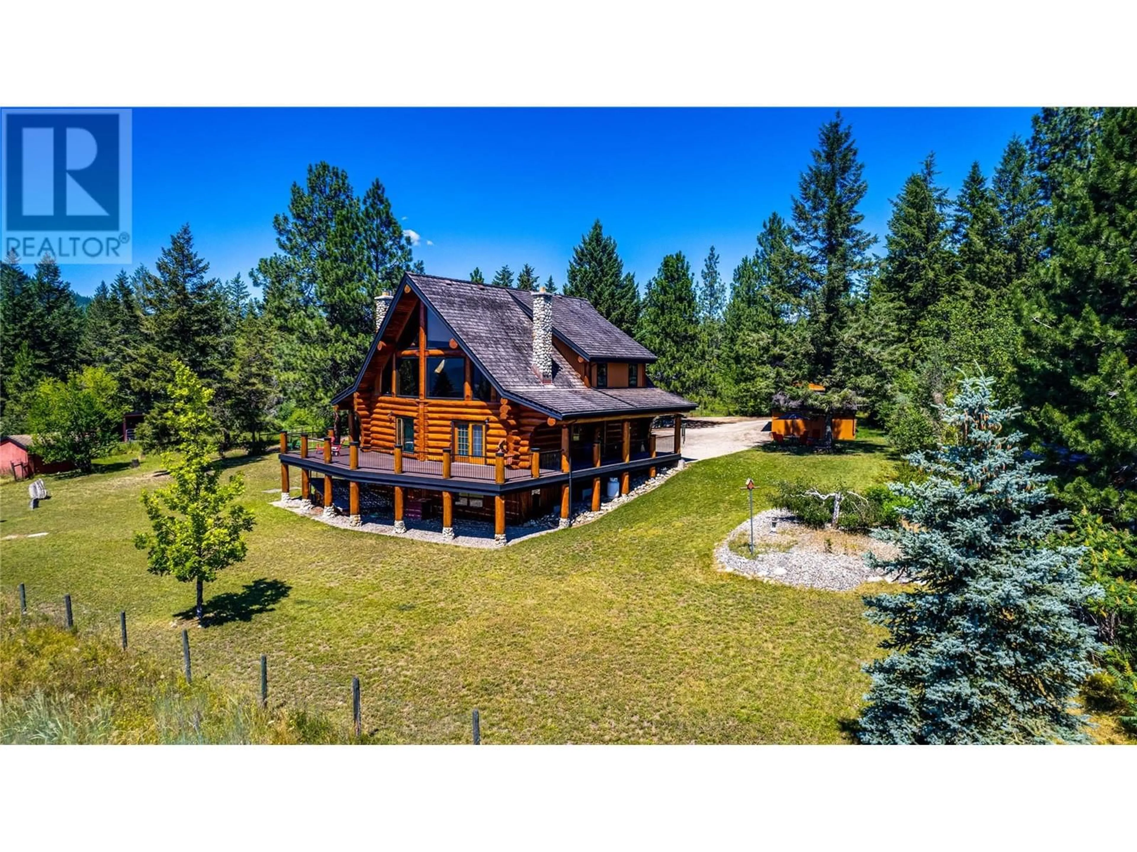 A pic from outside/outdoor area/front of a property/back of a property/a pic from drone, water/lake/river/ocean view for 20 VALEVIEW ROAD, Lumby British Columbia V0E2G1