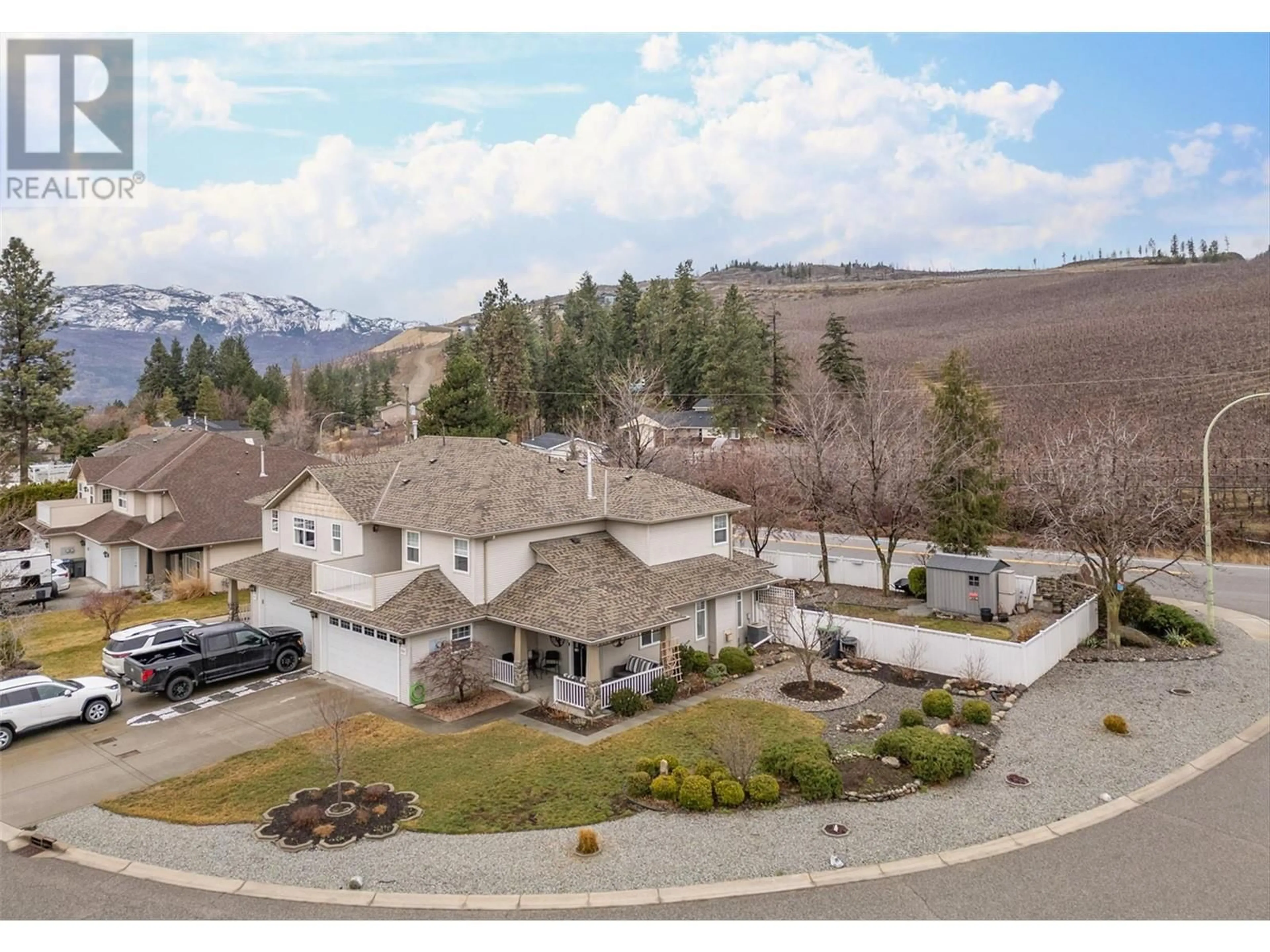 A pic from outside/outdoor area/front of a property/back of a property/a pic from drone, mountain view for 3820 GLEN CANYON DRIVE, West Kelowna British Columbia V4T2P7