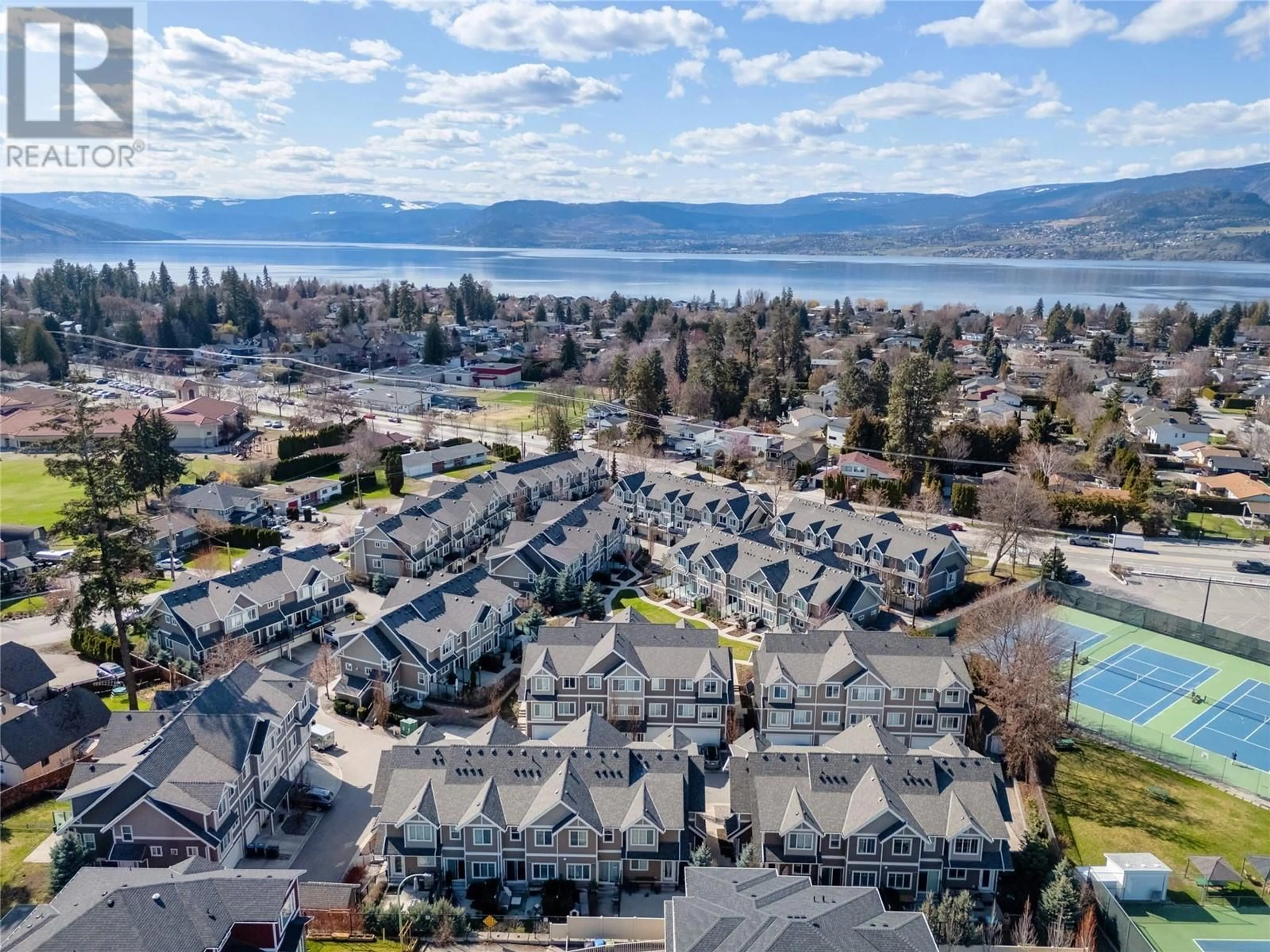 A pic from outside/outdoor area/front of a property/back of a property/a pic from drone, water/lake/river/ocean view for 55 - 600 SHERWOOD ROAD, Kelowna British Columbia V1W5K1