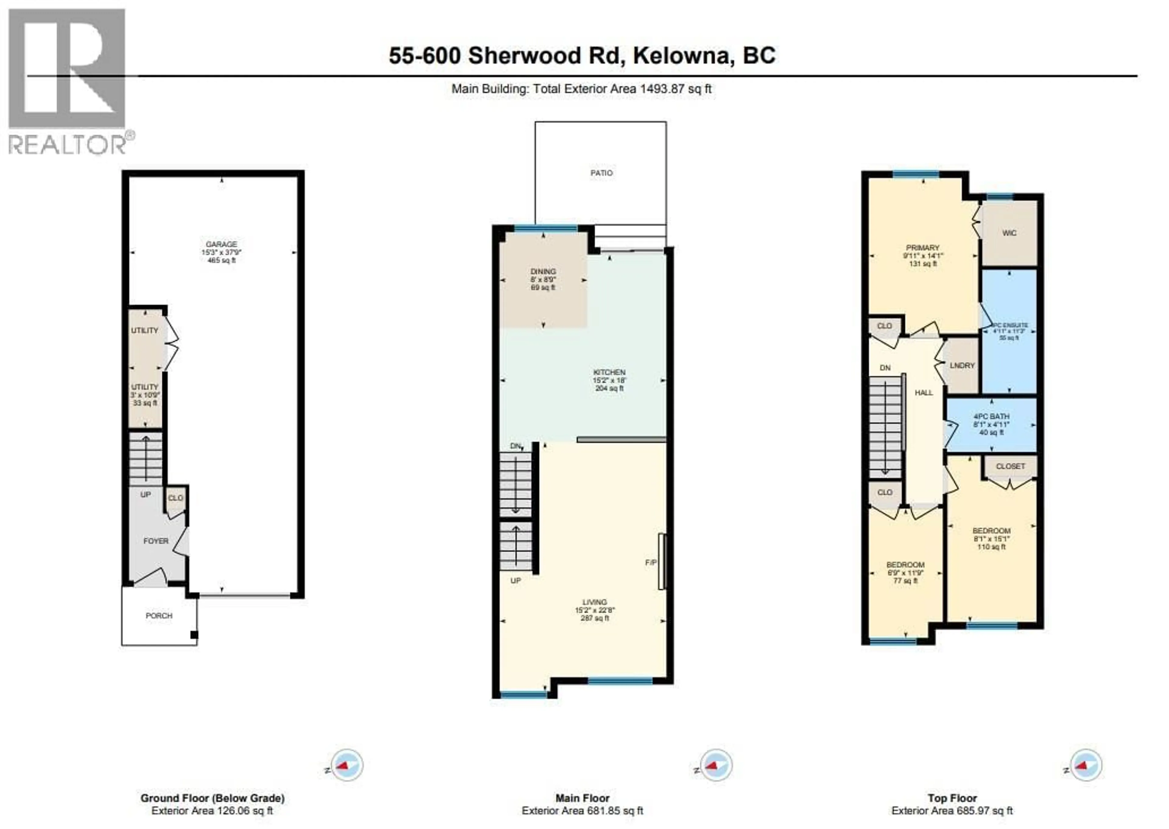 Floor plan for 55 - 600 SHERWOOD ROAD, Kelowna British Columbia V1W5K1