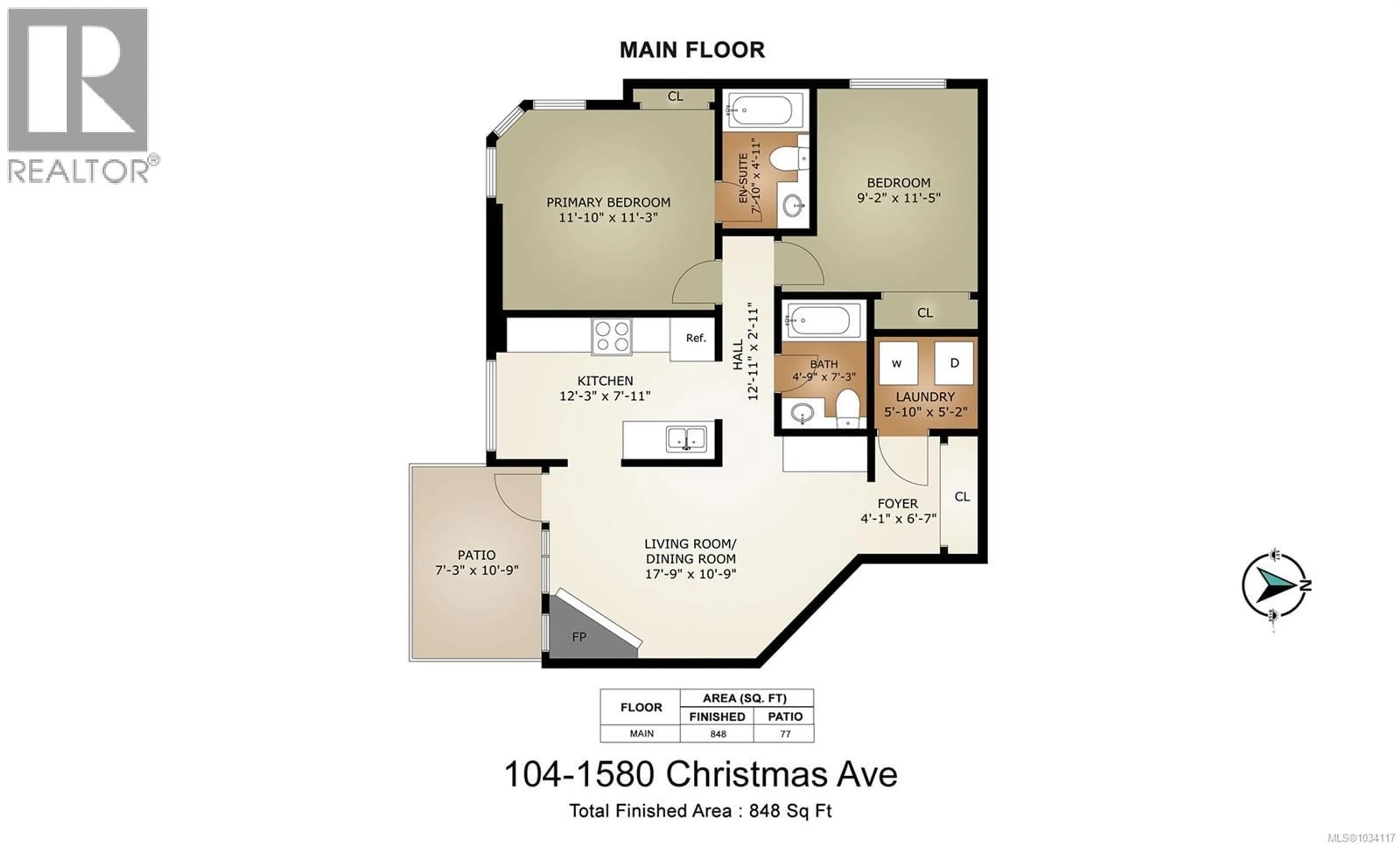 Floor plan for 104 - 1580 CHRISTMAS AVENUE, Saanich British Columbia V8P2X2
