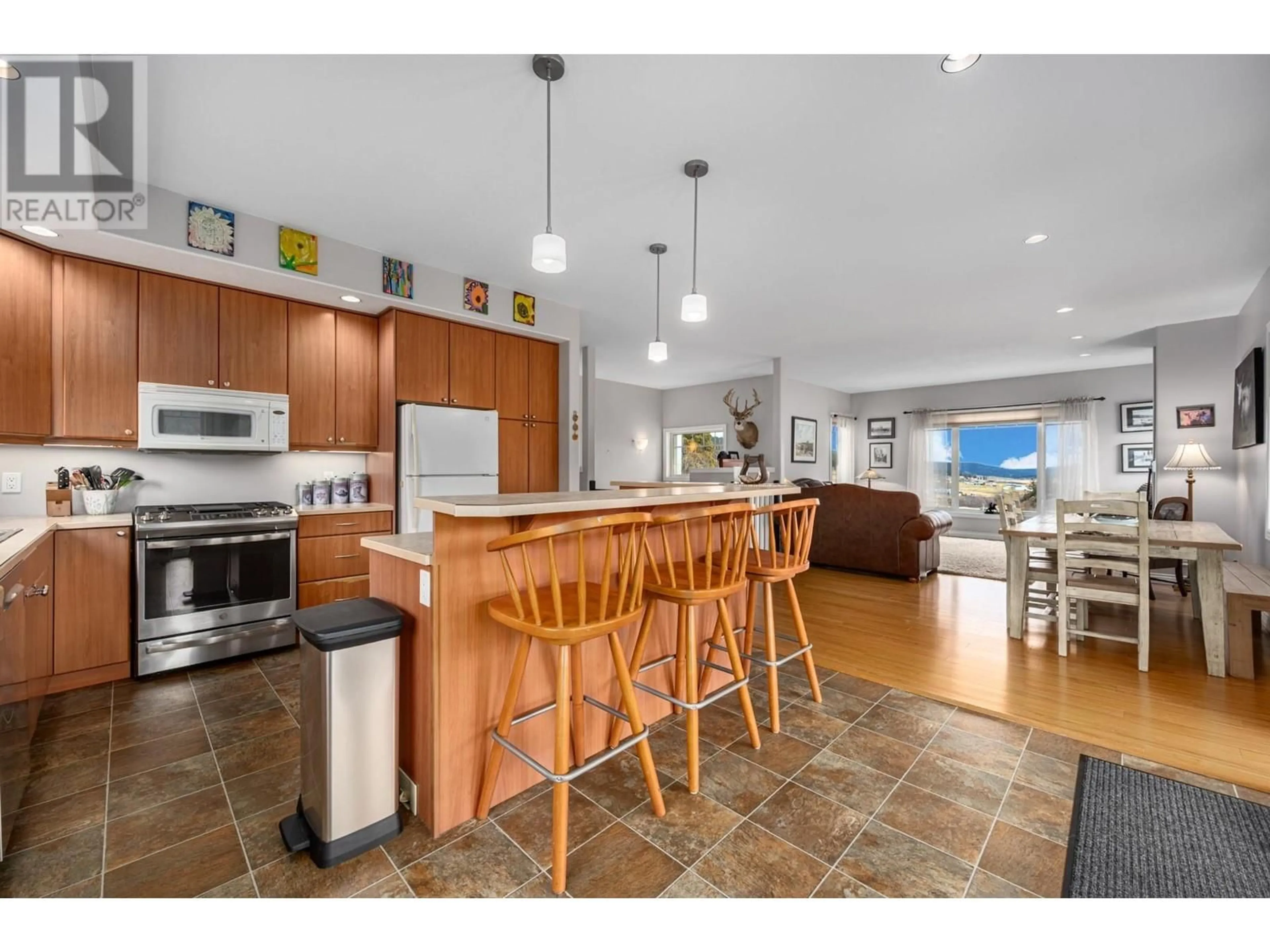Open concept kitchen, ceramic/tile floor for 7494 WEST SUBDIVISION ROAD, Clinton British Columbia V0K1K0
