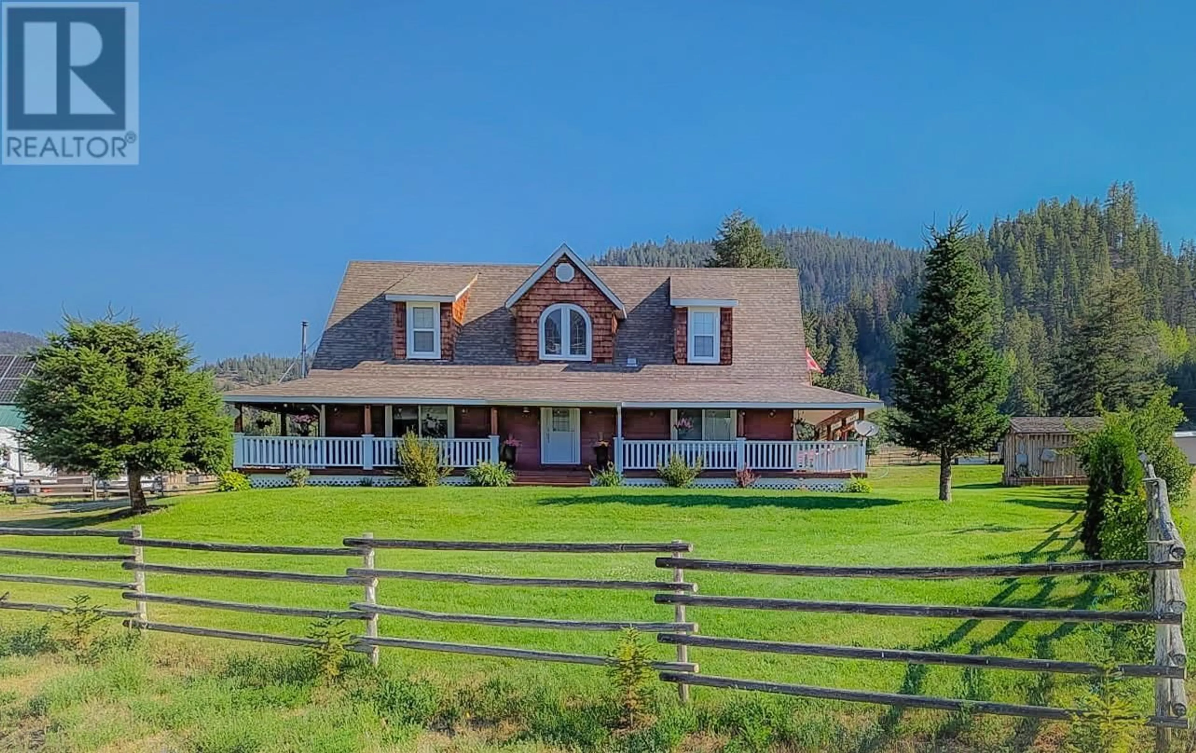 A pic from outside/outdoor area/front of a property/back of a property/a pic from drone, unknown for 114 SKYE BLUE LOOP, Princeton British Columbia V0X1W0