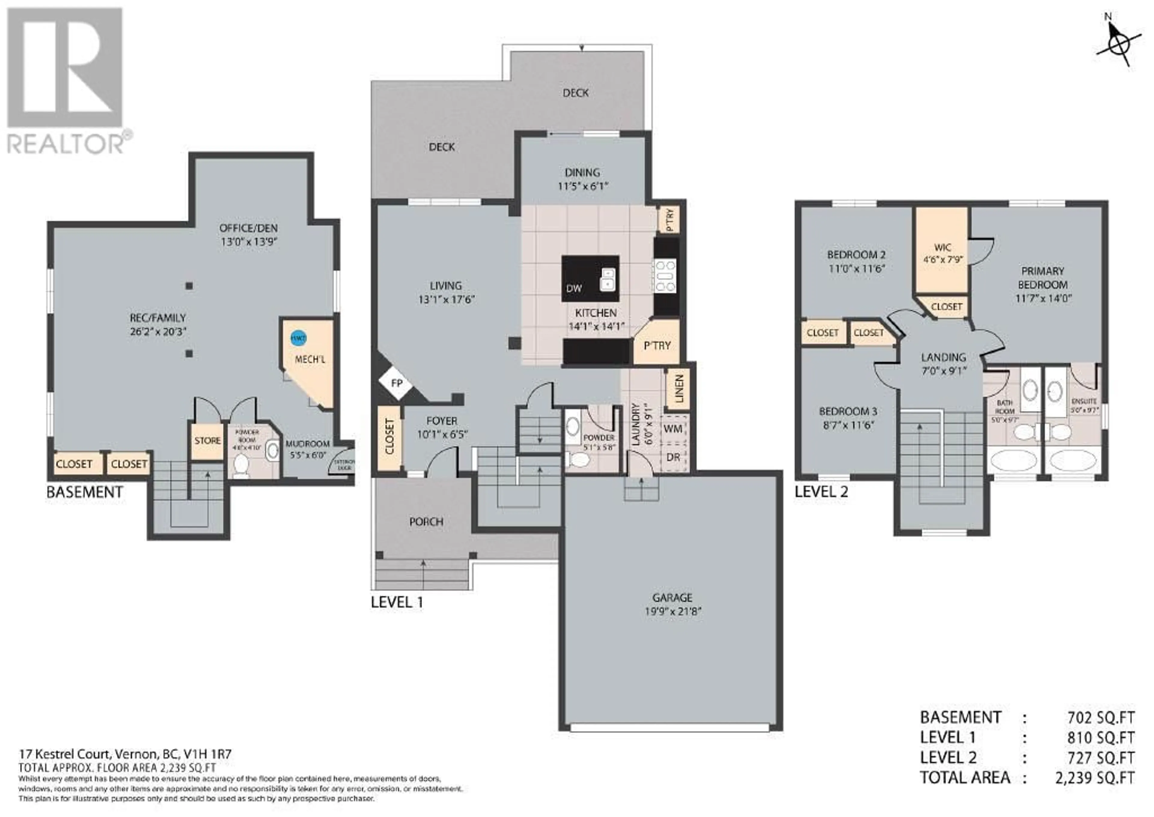 Floor plan for 17 KESTREL COURT, Vernon British Columbia V1H1R7