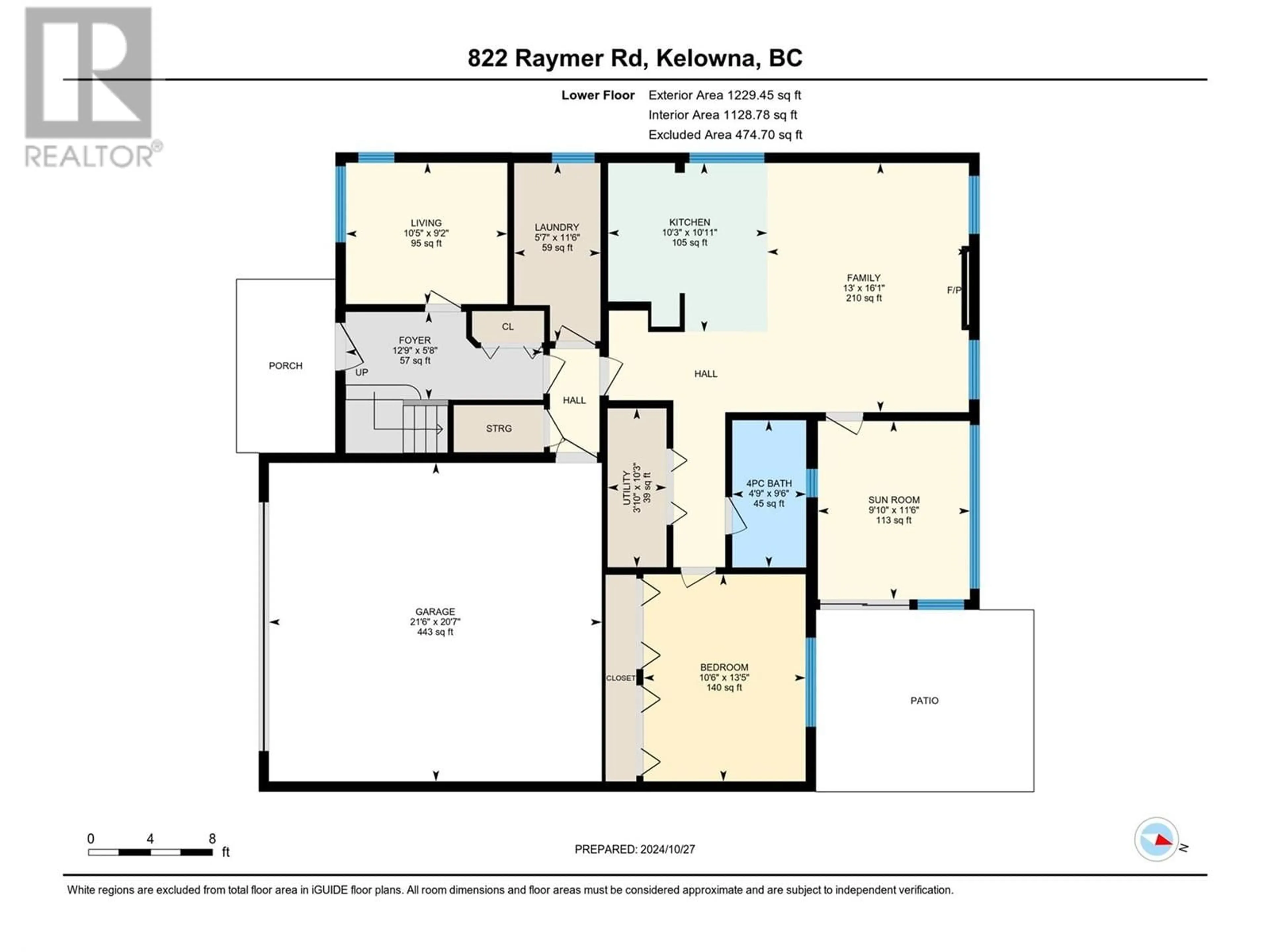 Floor plan for 822 RAYMER ROAD, Kelowna British Columbia V1W1J8