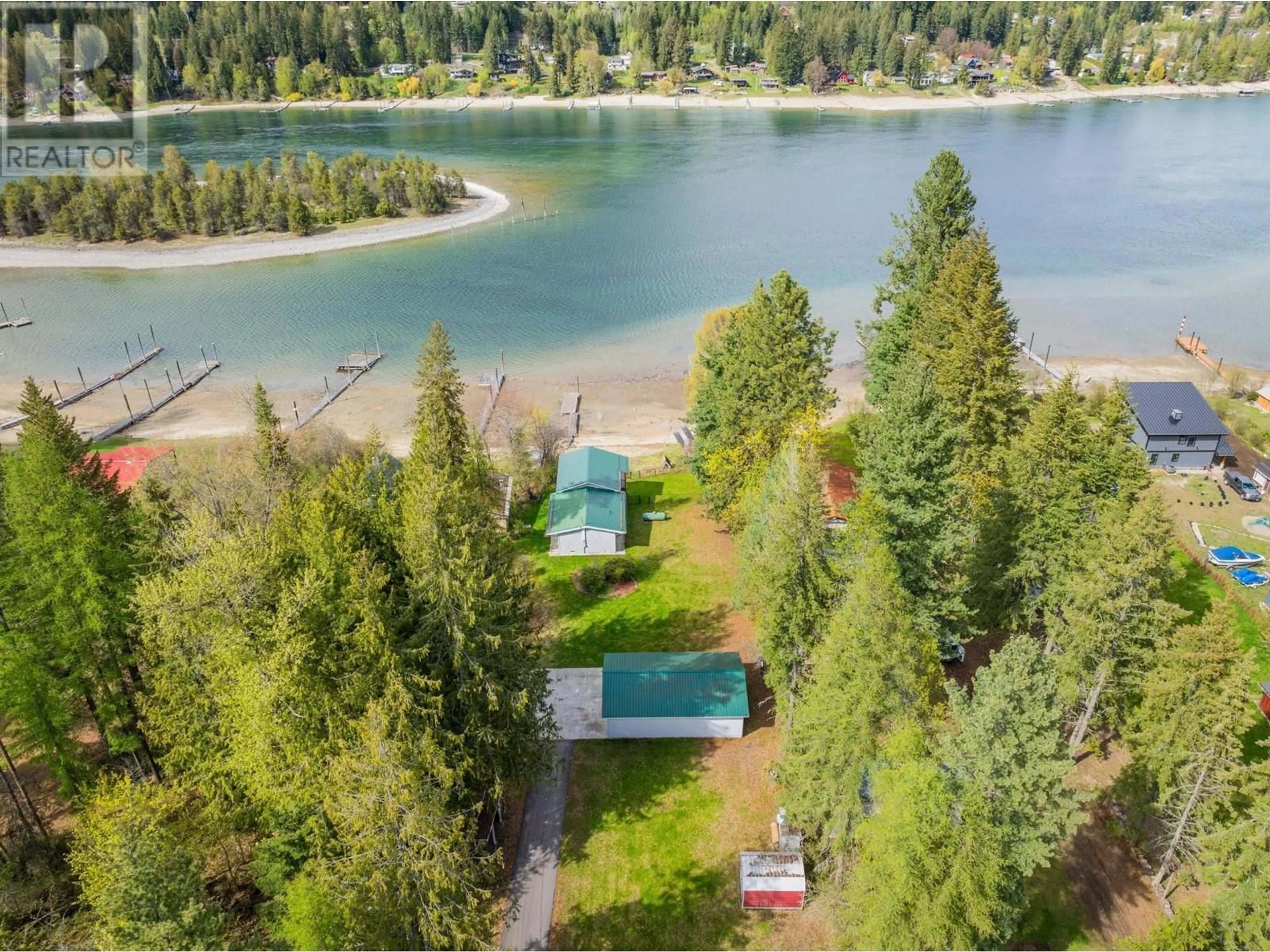 A pic from outside/outdoor area/front of a property/back of a property/a pic from drone, water/lake/river/ocean view for 7597 ROSS ROAD, Procter British Columbia V1L6R5