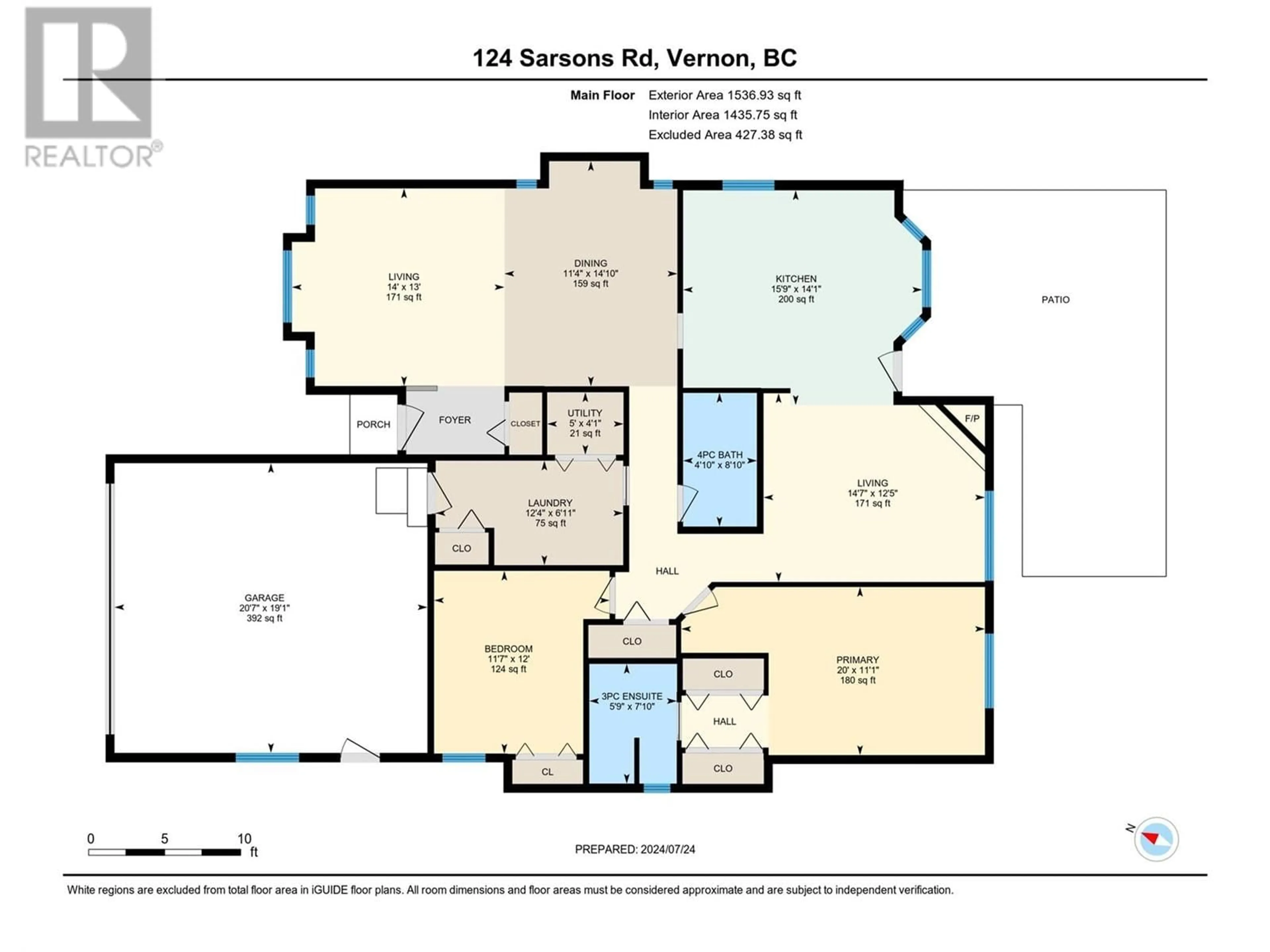 Floor plan for 22 - 124 SARSONS ROAD, Vernon British Columbia V1B2T9