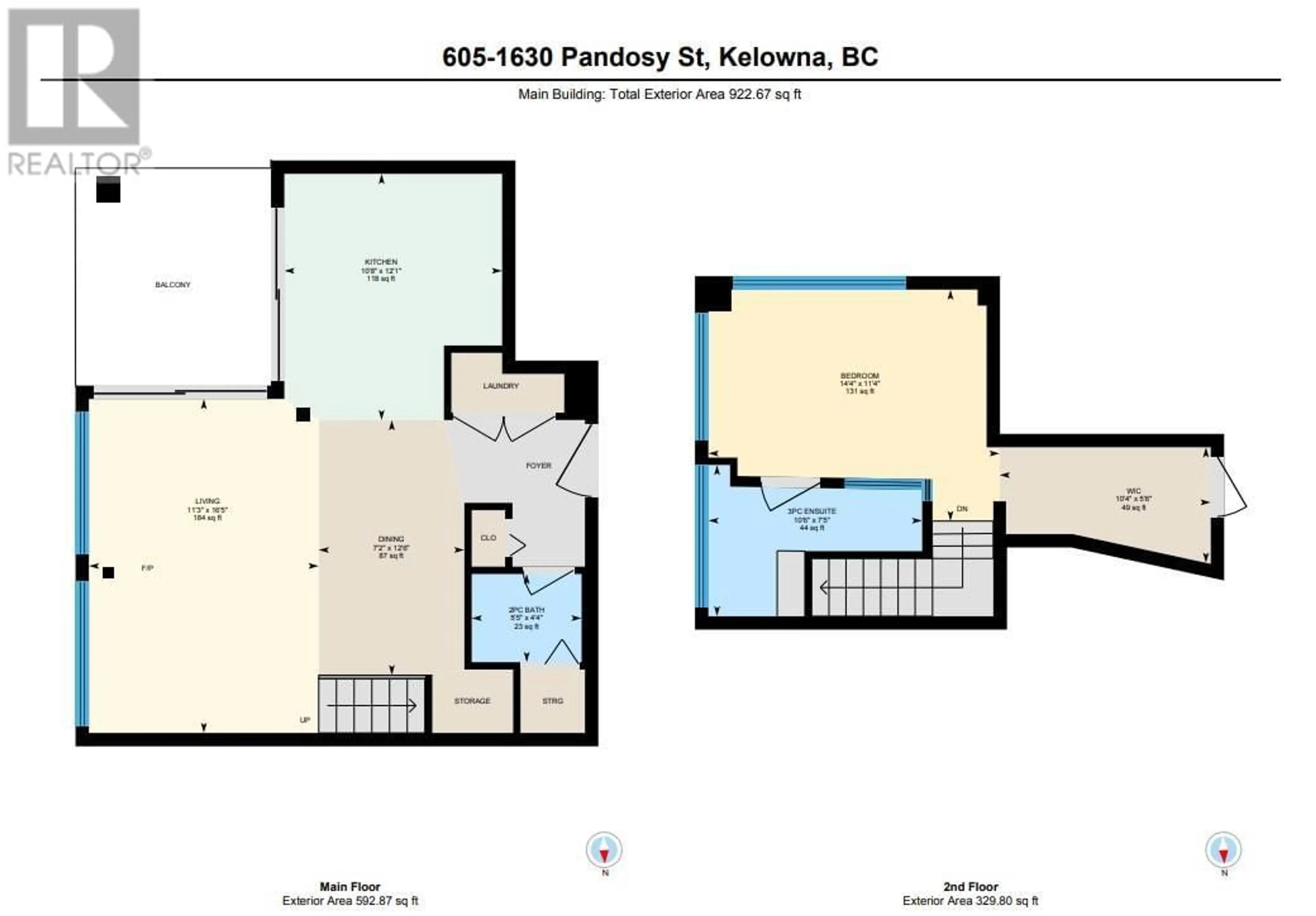 Floor plan for 605 - 1630 PANDOSY STREET, Kelowna British Columbia V1Y1P7