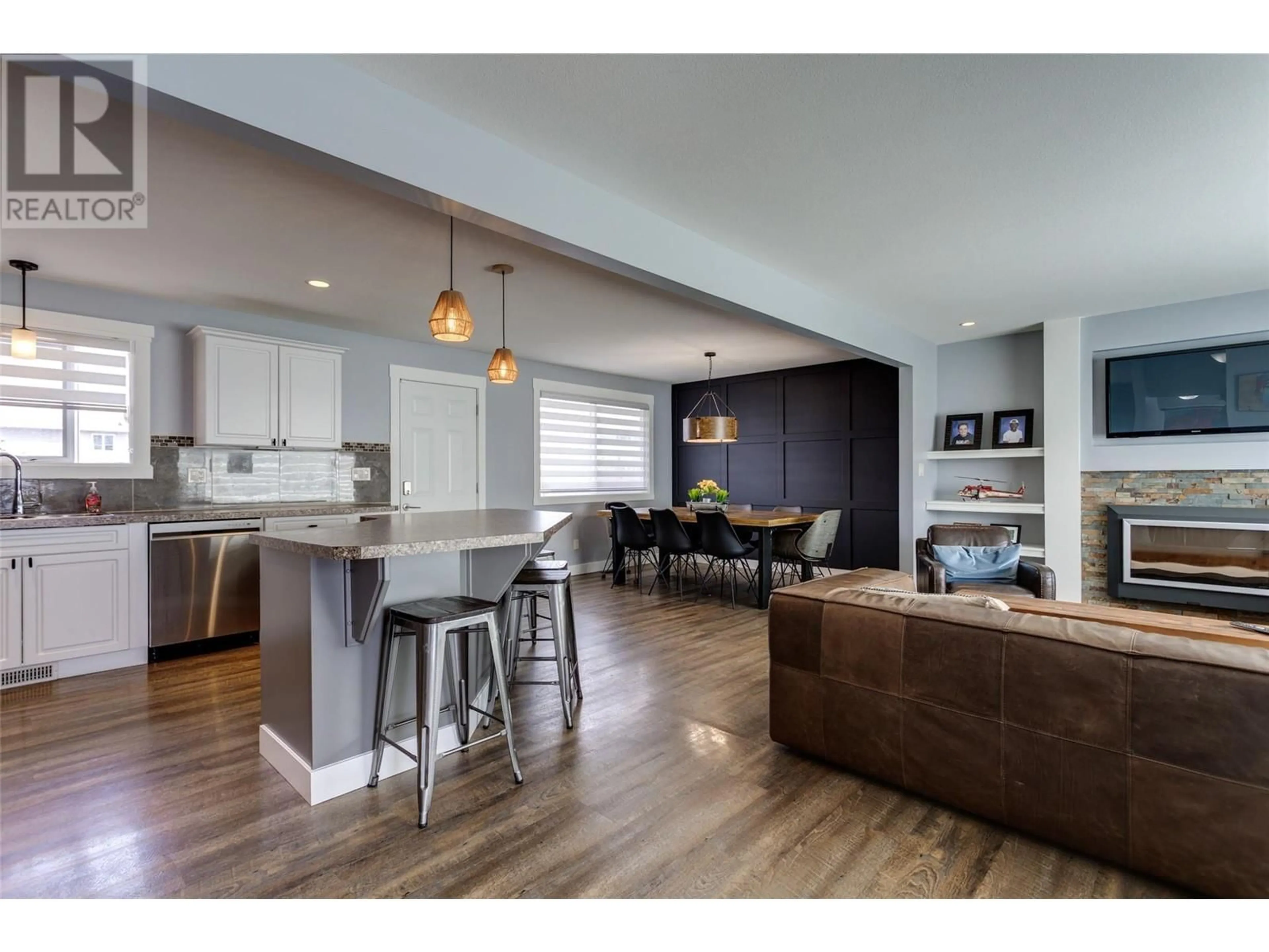 Open concept kitchen, wood/laminate floor for 1209 36 AVENUE, Vernon British Columbia V1T2V2