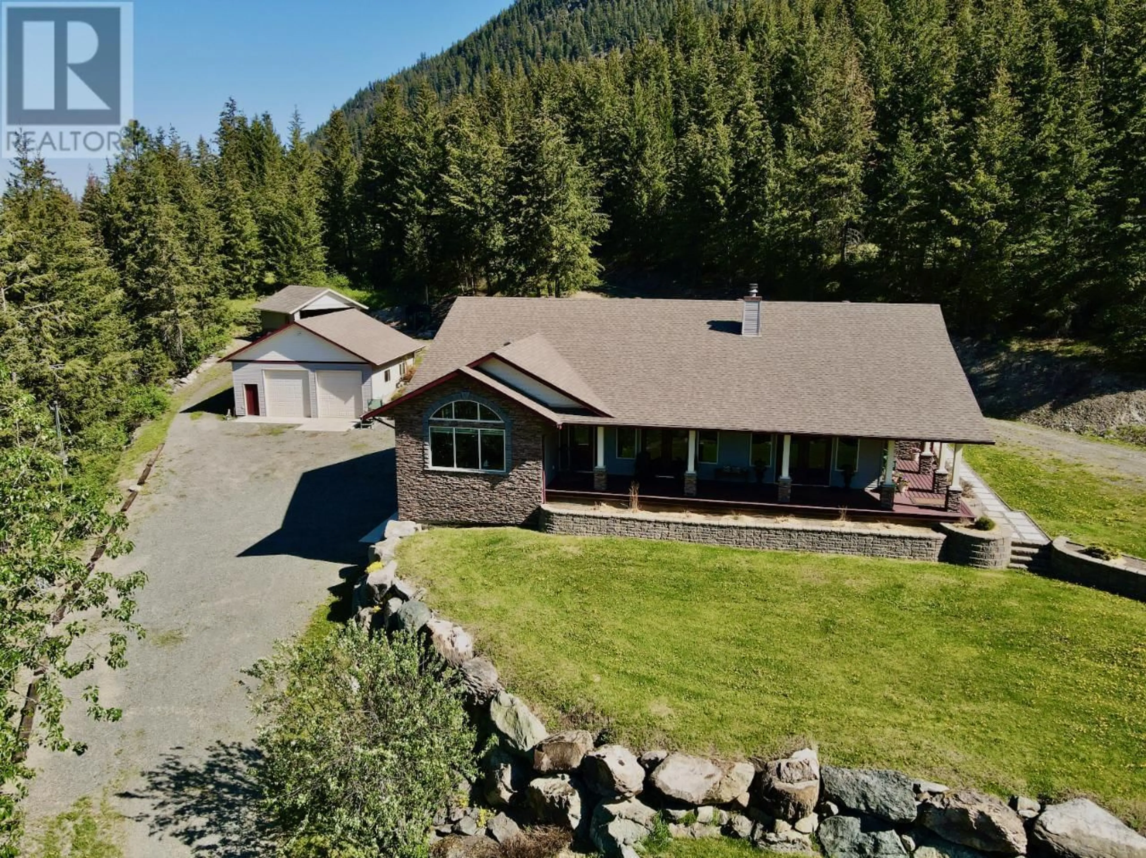 A pic from outside/outdoor area/front of a property/back of a property/a pic from drone, mountain view for 2165 FADEAR CREEK ROAD, Kamloops British Columbia V0E2E0