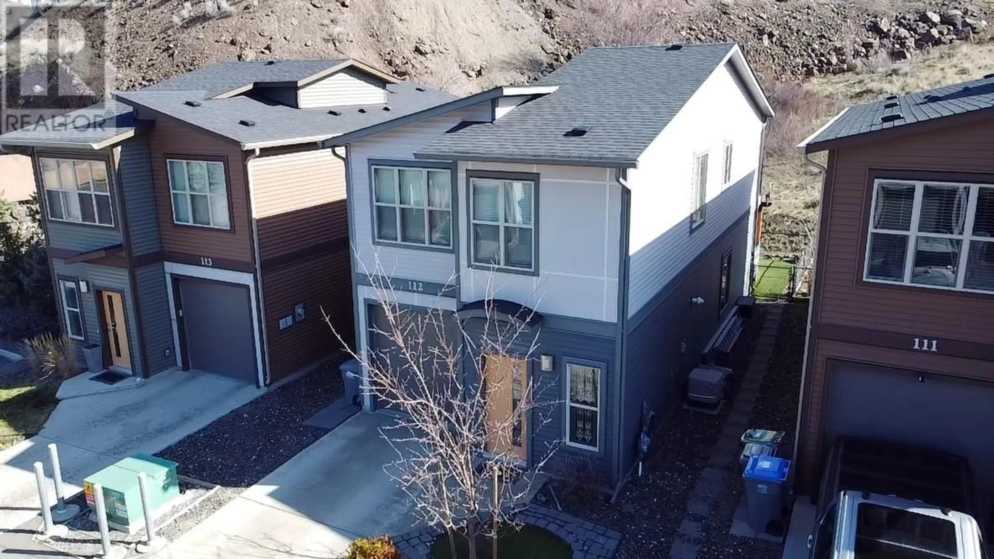 A pic from outside/outdoor area/front of a property/back of a property/a pic from drone, mountain view for 112 - 1850 HUGH ALLAN DRIVE, Kamloops British Columbia V1S0C8