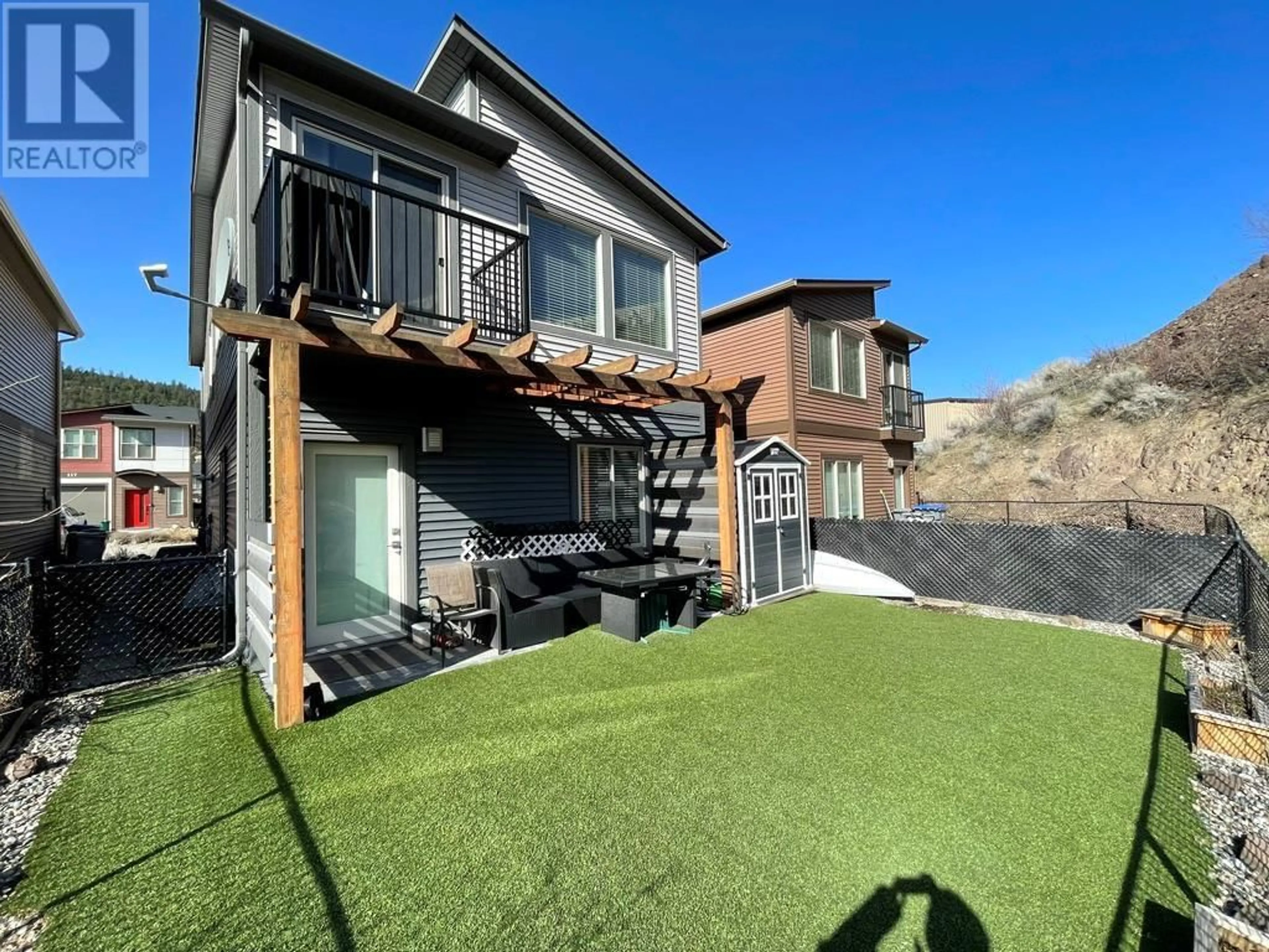A pic from outside/outdoor area/front of a property/back of a property/a pic from drone, mountain view for 112 - 1850 HUGH ALLAN DRIVE, Kamloops British Columbia V1S0C8