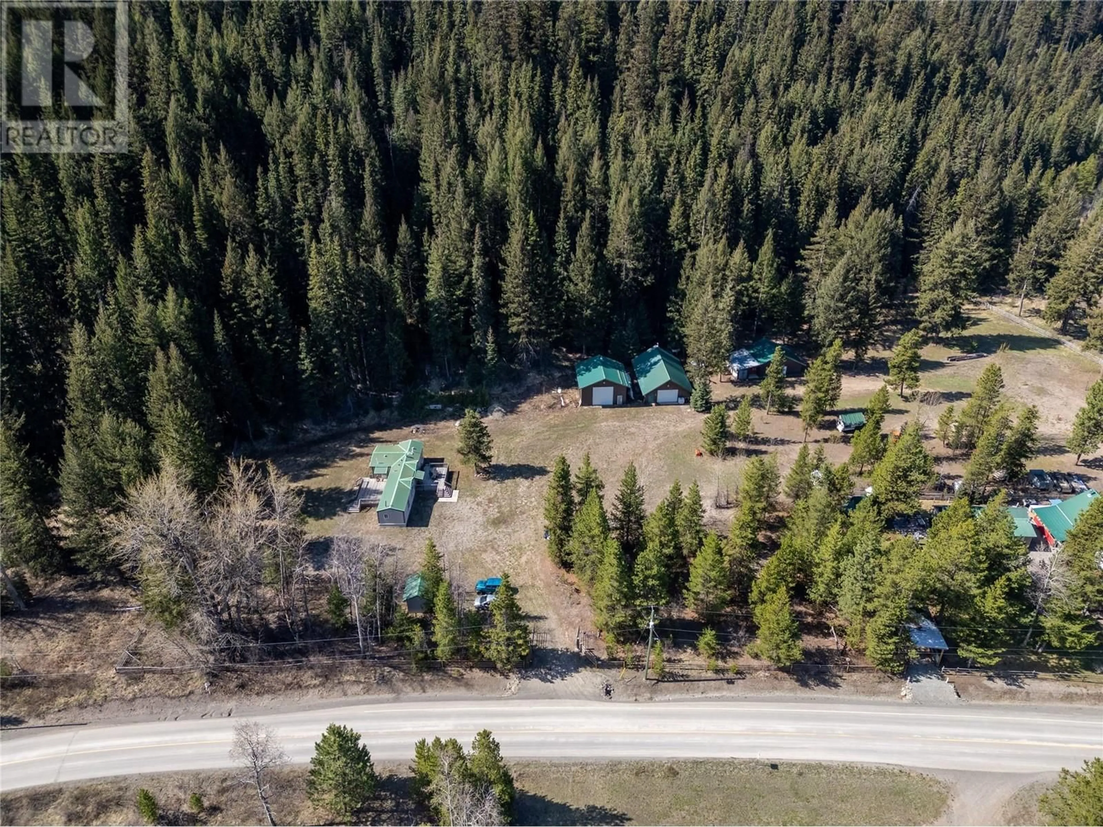 A pic from outside/outdoor area/front of a property/back of a property/a pic from drone, forest/trees view for 5633S COLDWATER ROAD, Merritt British Columbia V0X2L0